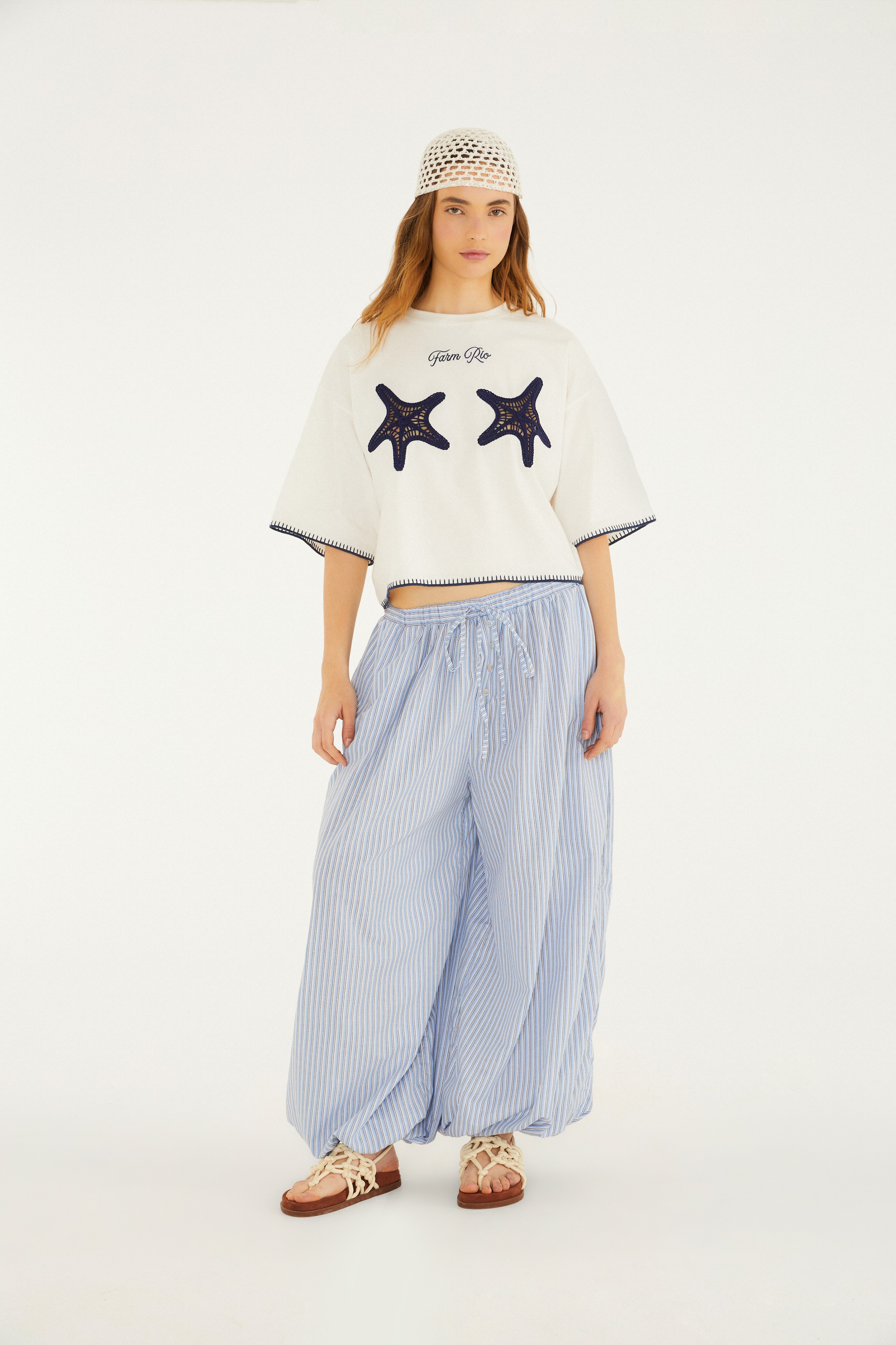 T-Shirt Estrela Do Mar Farm Rio Off White