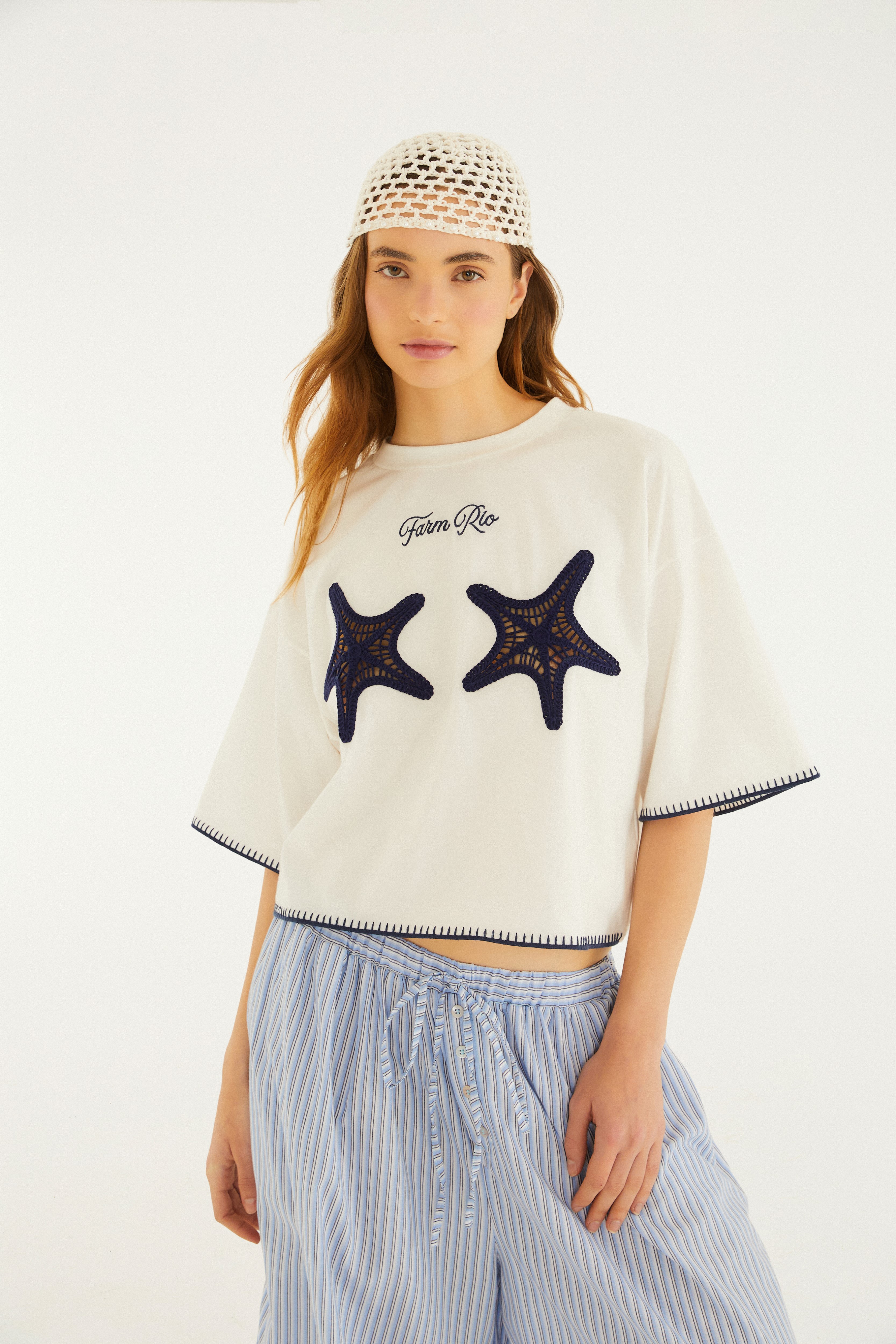 T-Shirt Estrela Do Mar Farm Rio Off White