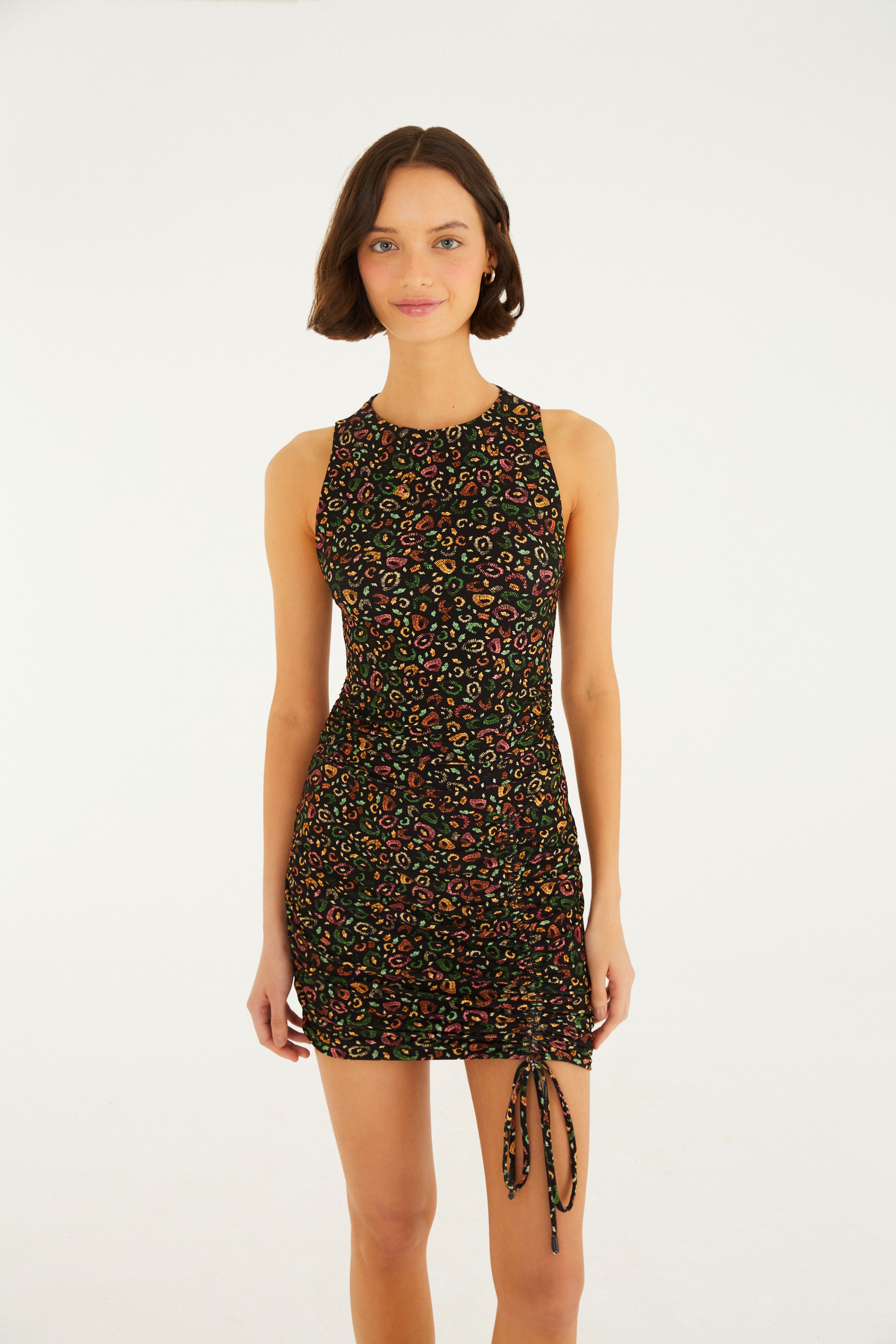 Vestido Curto Estampado Onça Borogodó