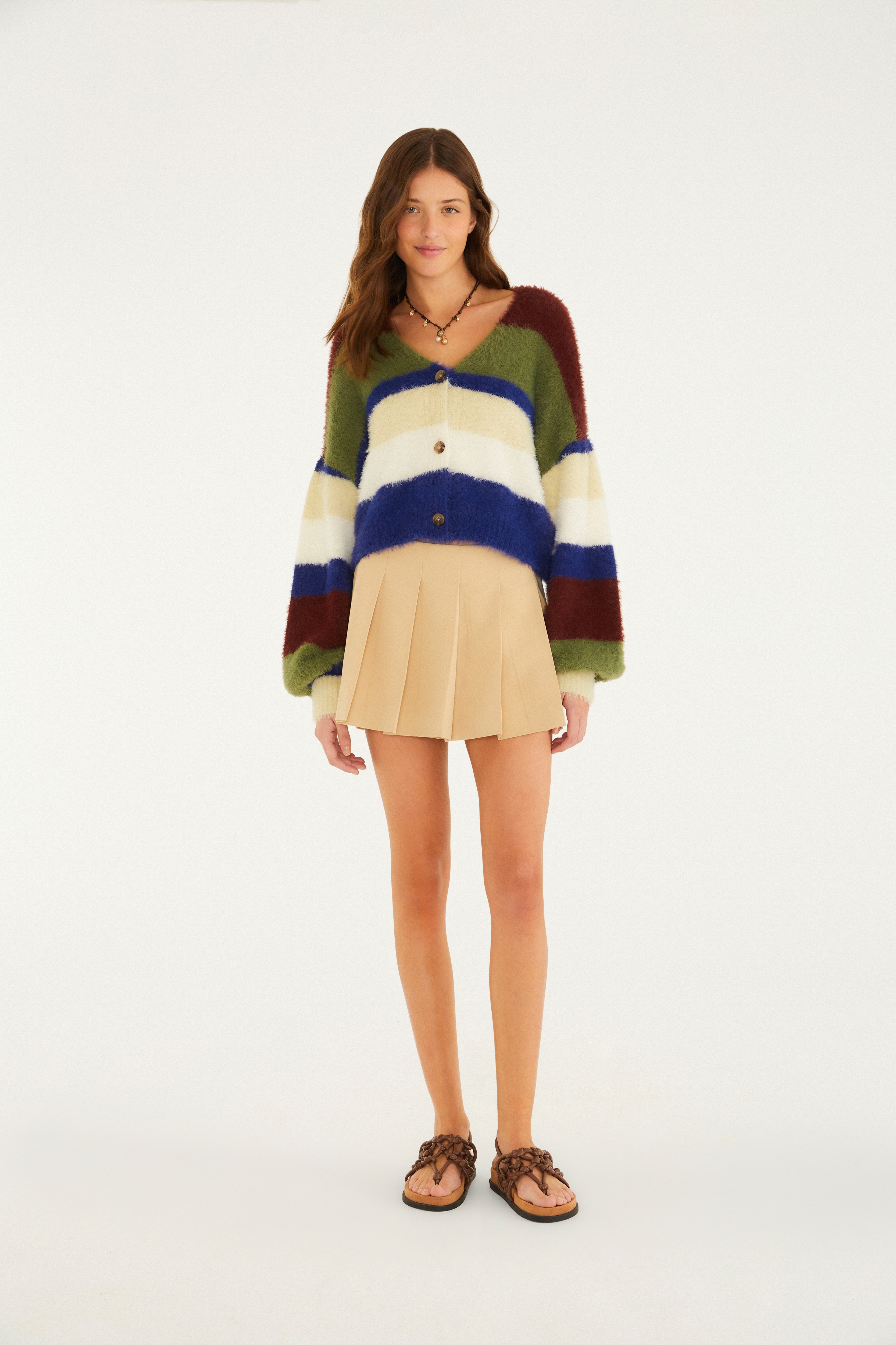 Cardigan Pelinho Tricot Listras