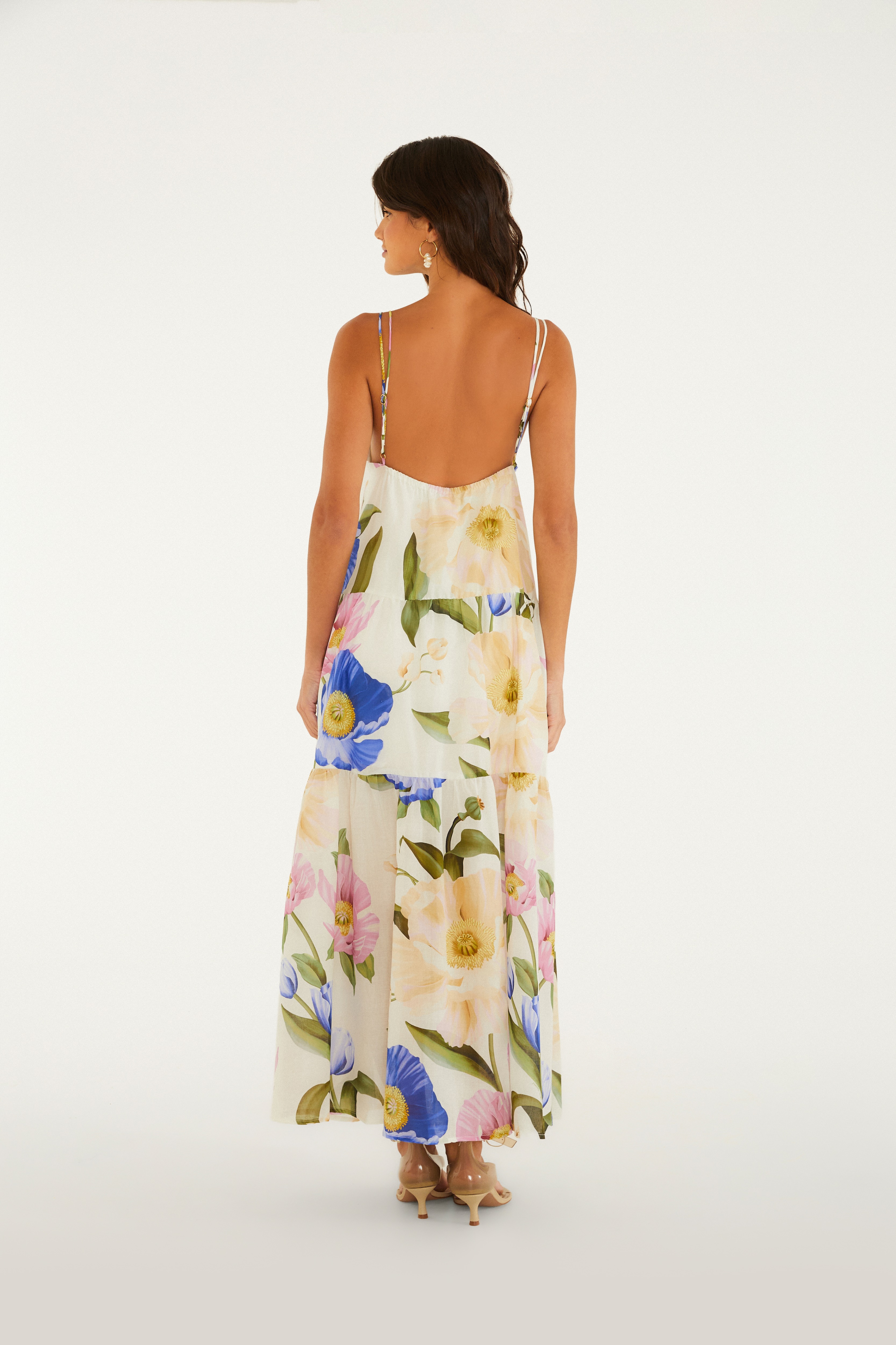 Vestido Cropped Fenda Estampado Floral Lola