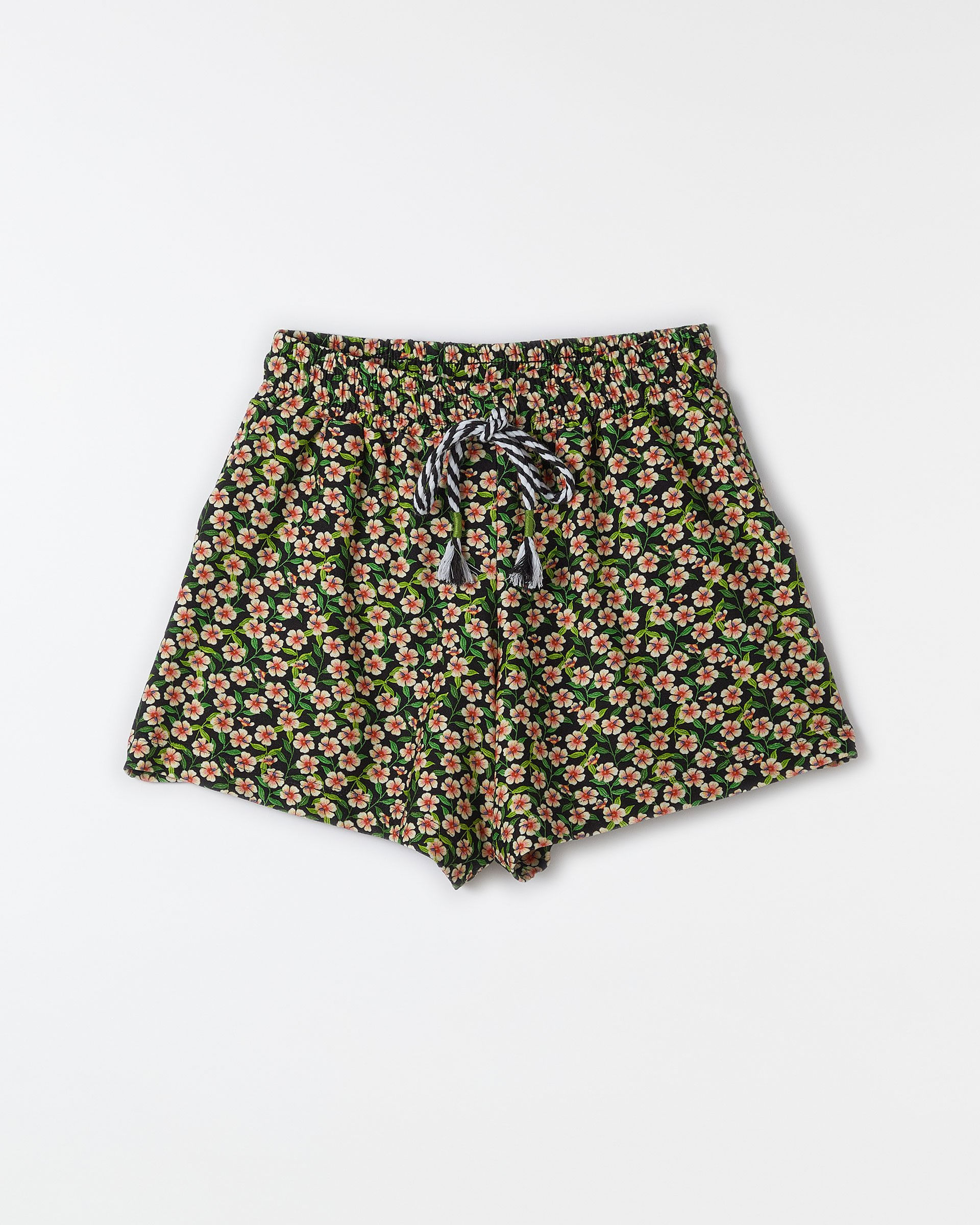 Short Malha Hibiscos Mini