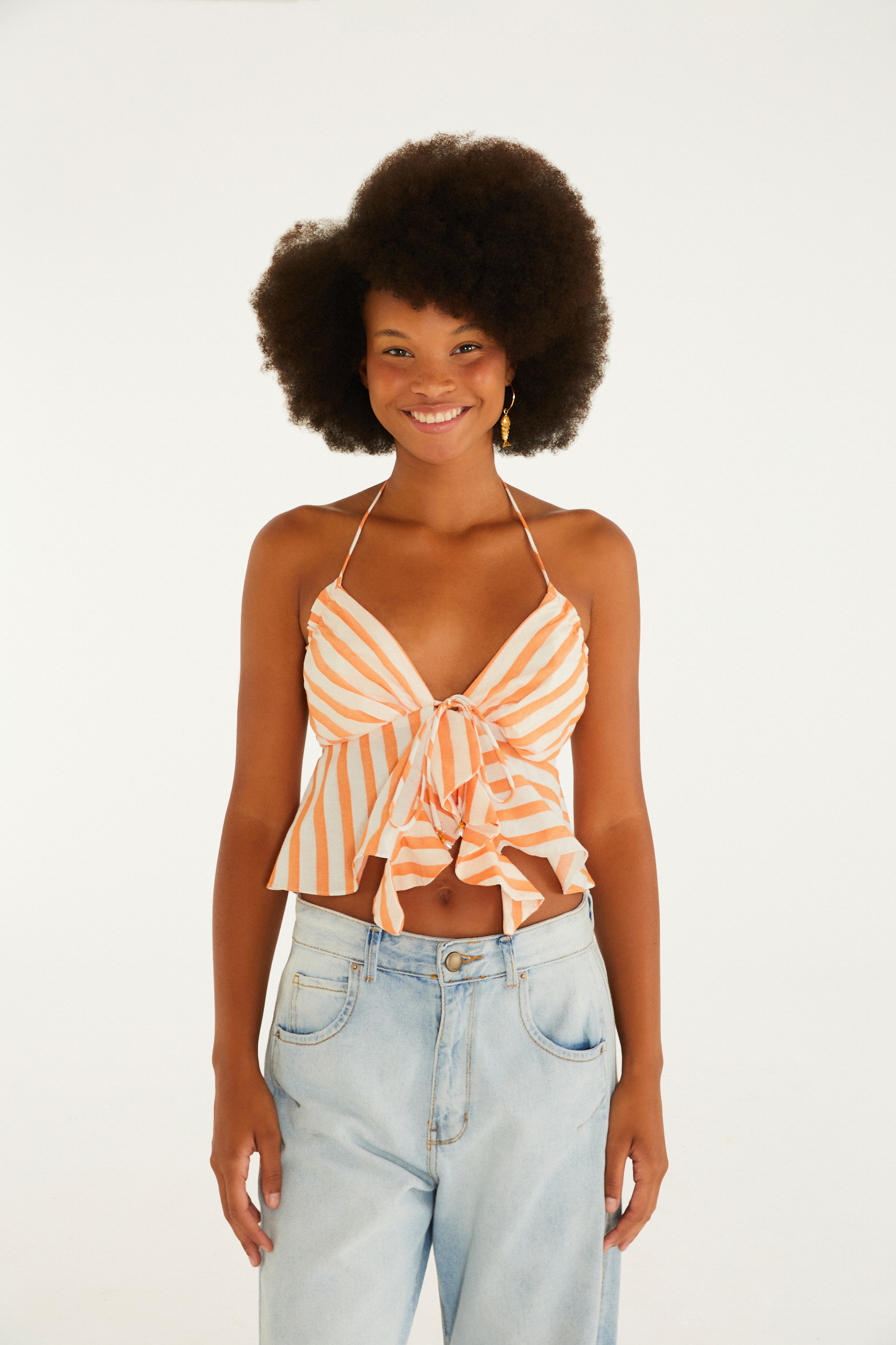 Blusa Babados Fio Tinto