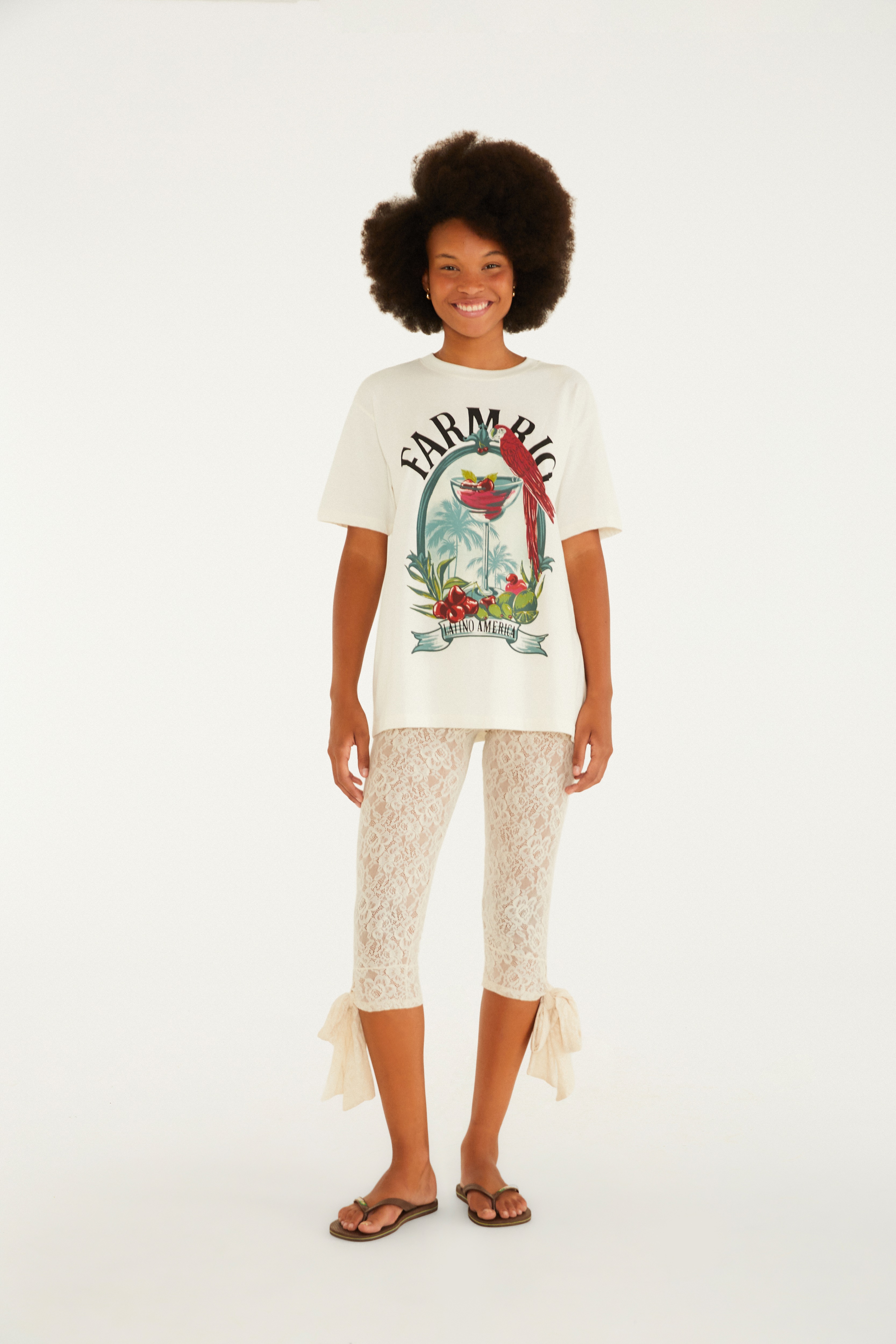 Calça Corsário Renda Laço