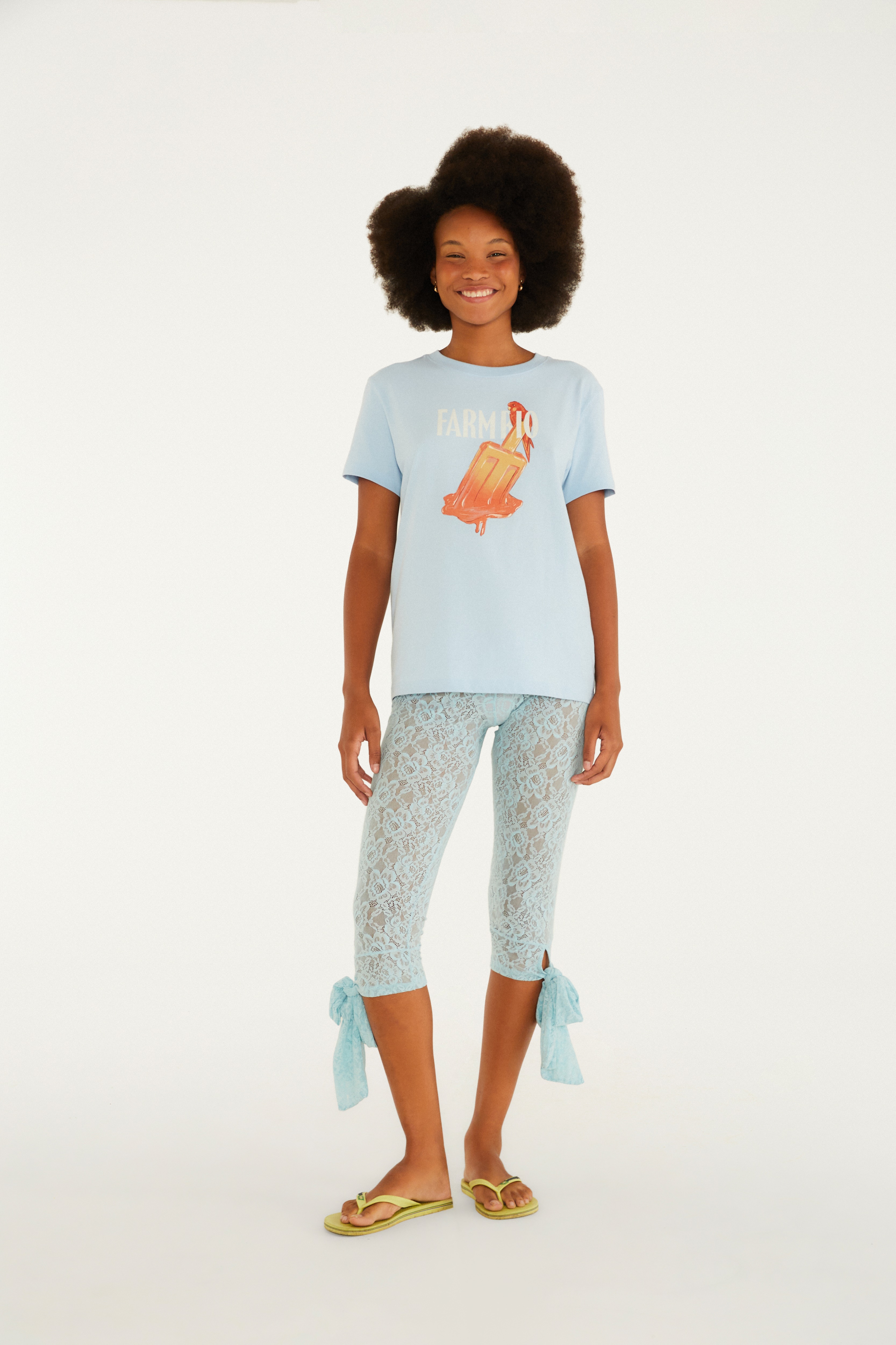 Calça Corsário Renda Laço