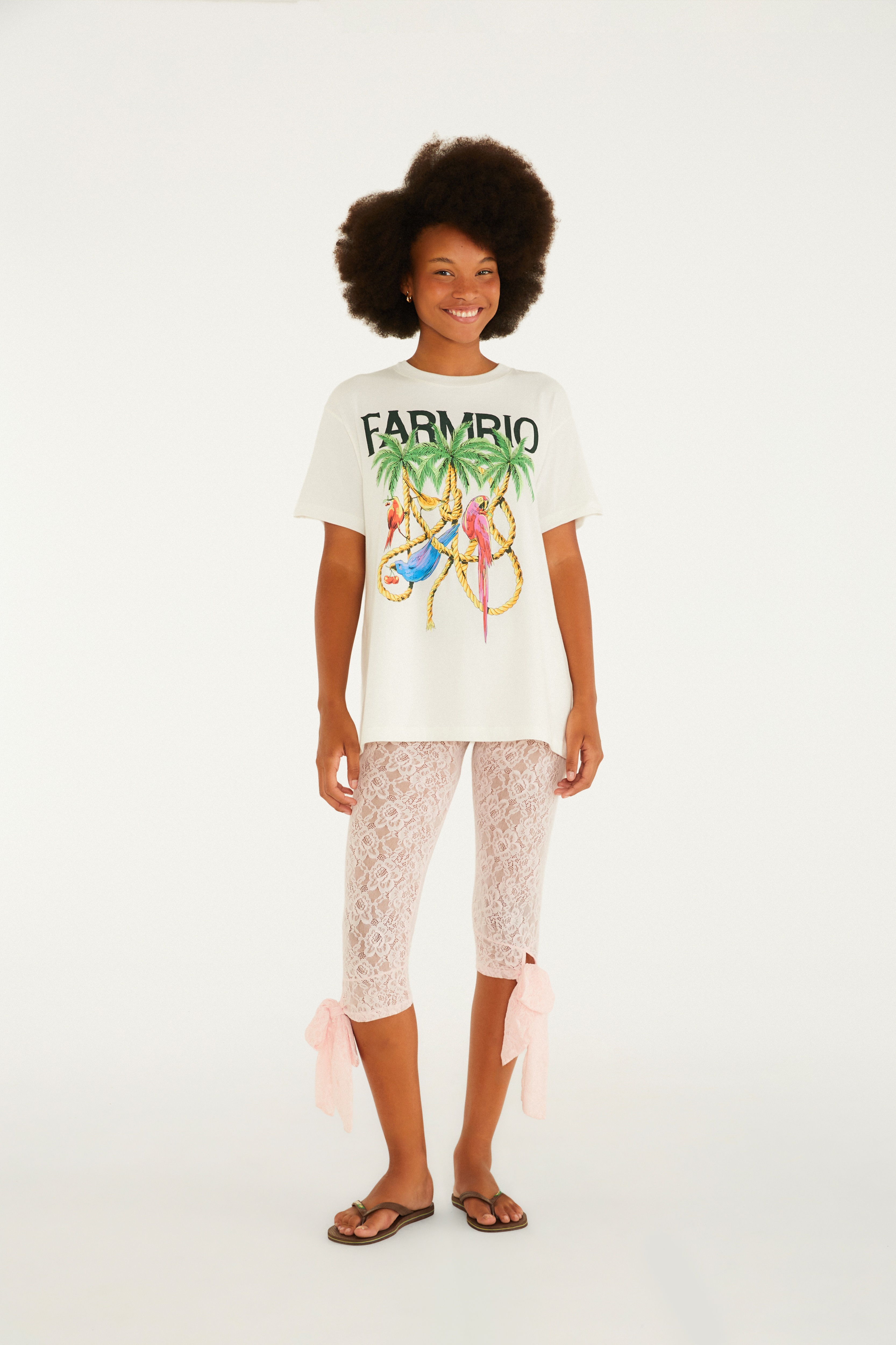 Calça Corsário Renda Laço