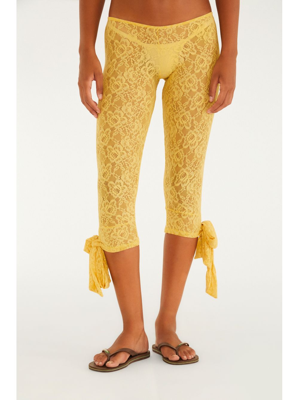 Farm — Calça Corsário Renda Laço