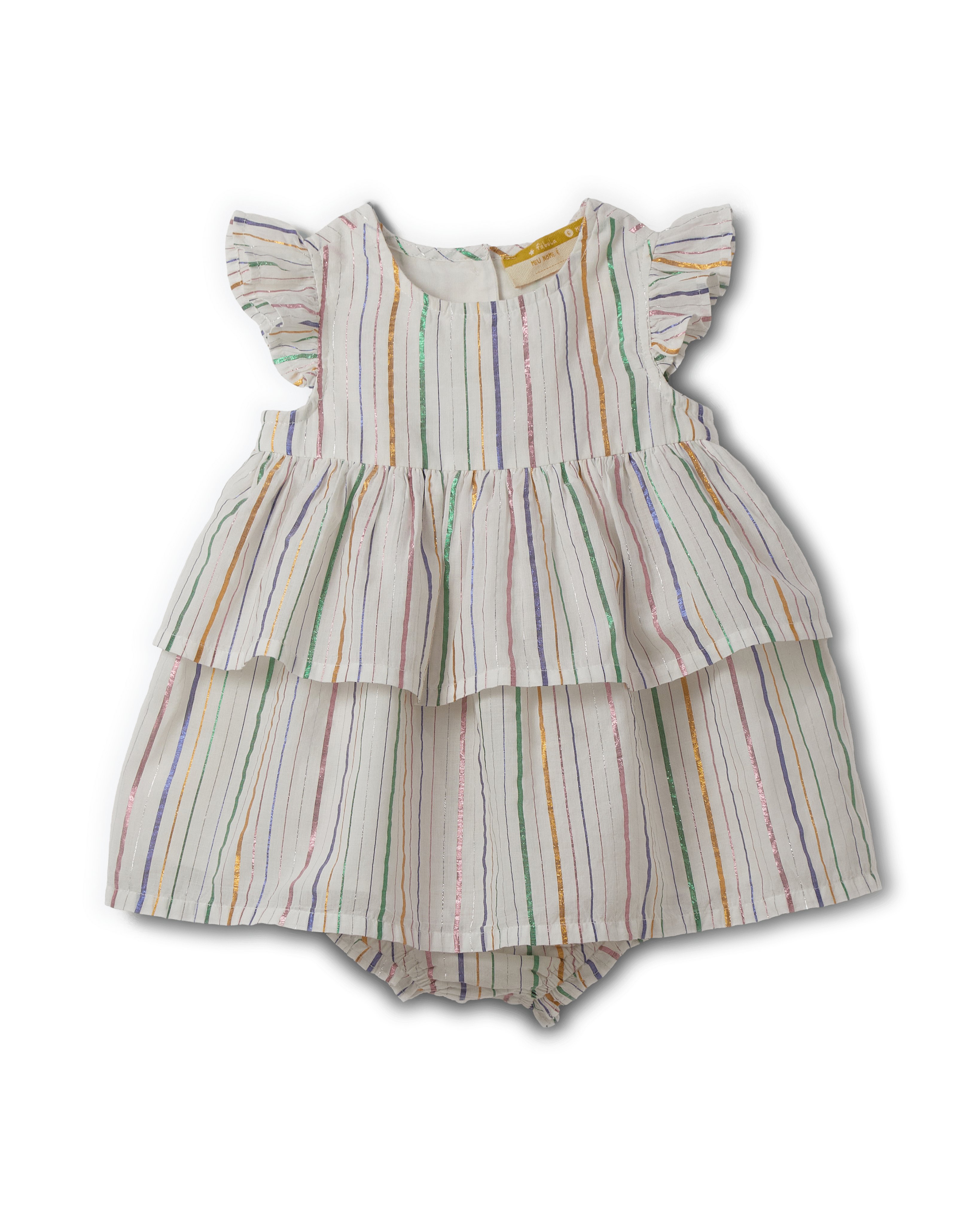 Vestido Bebe Listrado Metalizado