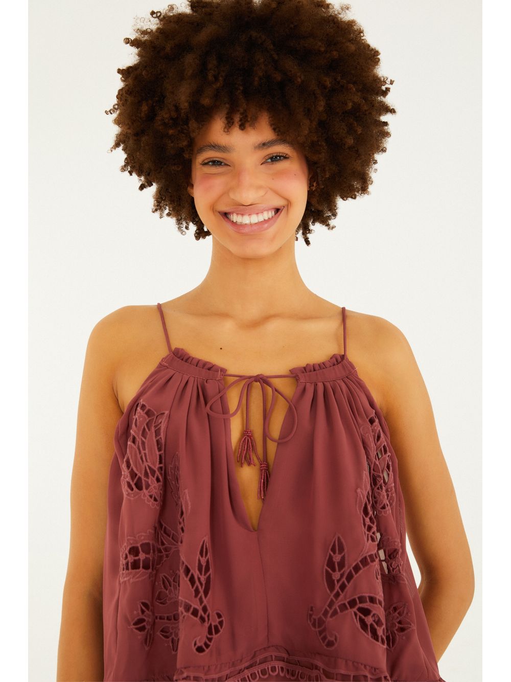 Farm — Blusa Richelieu Tulipas