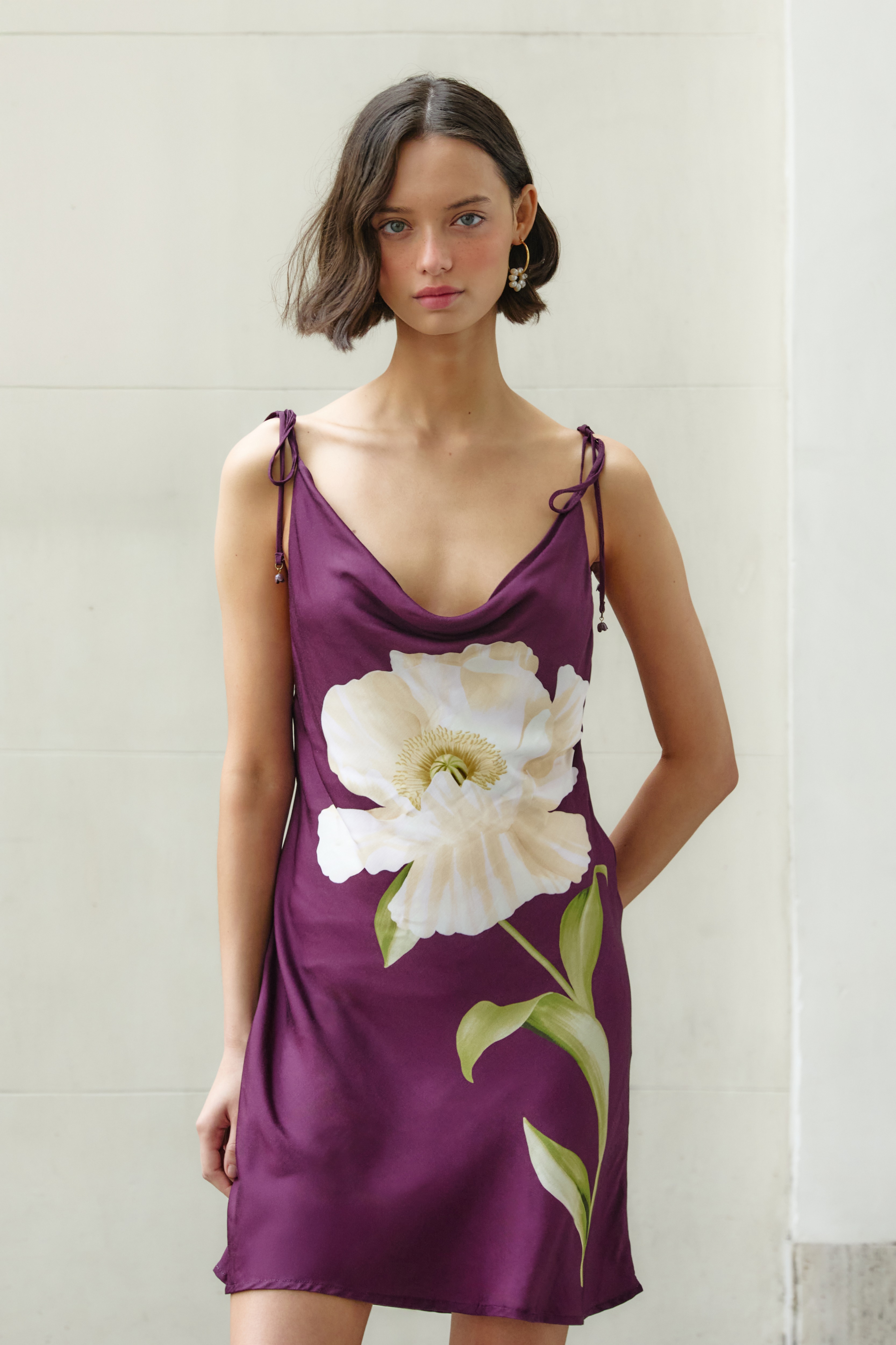 Vestido Curto Estampado Papoula