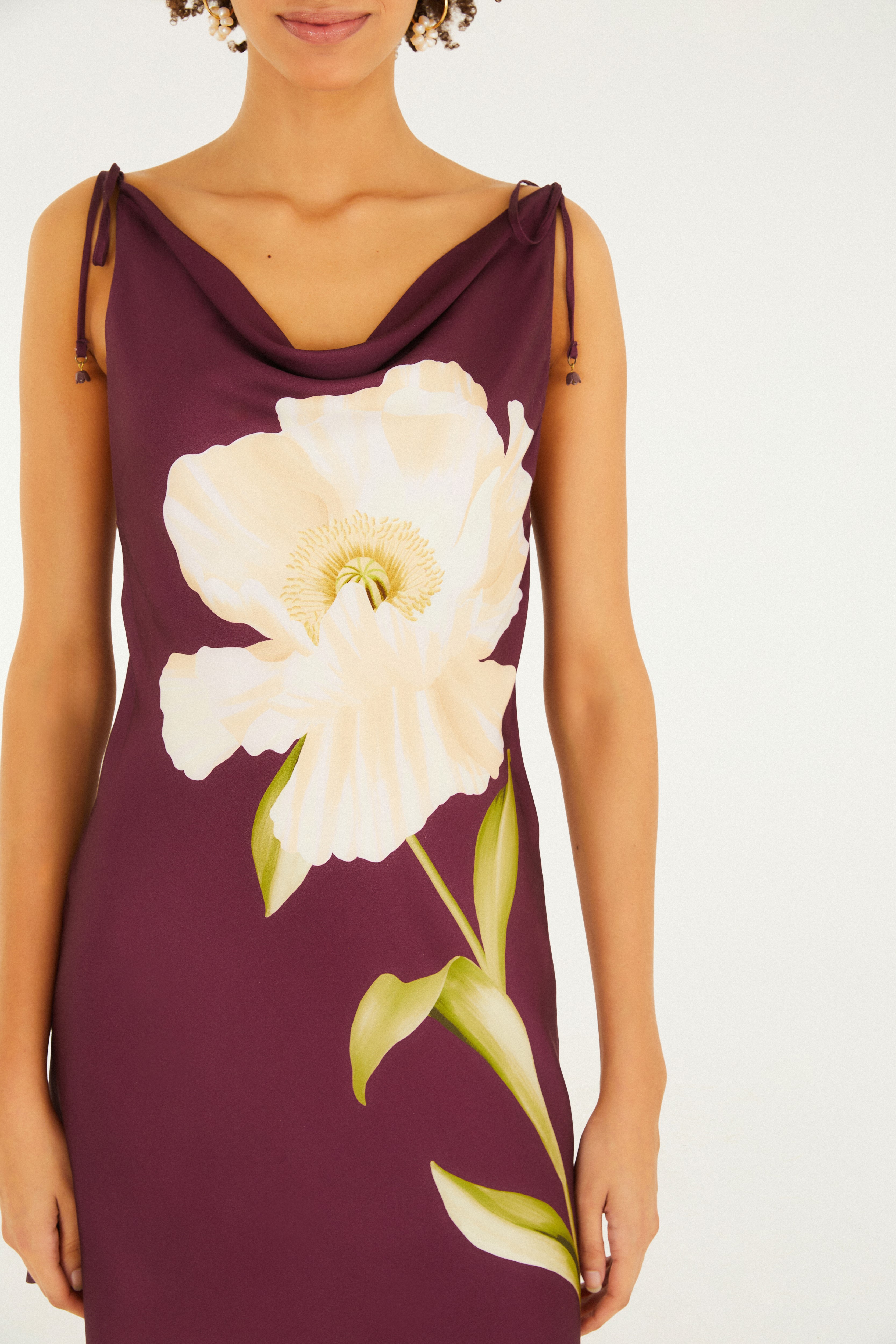 Vestido Curto Estampado Papoula