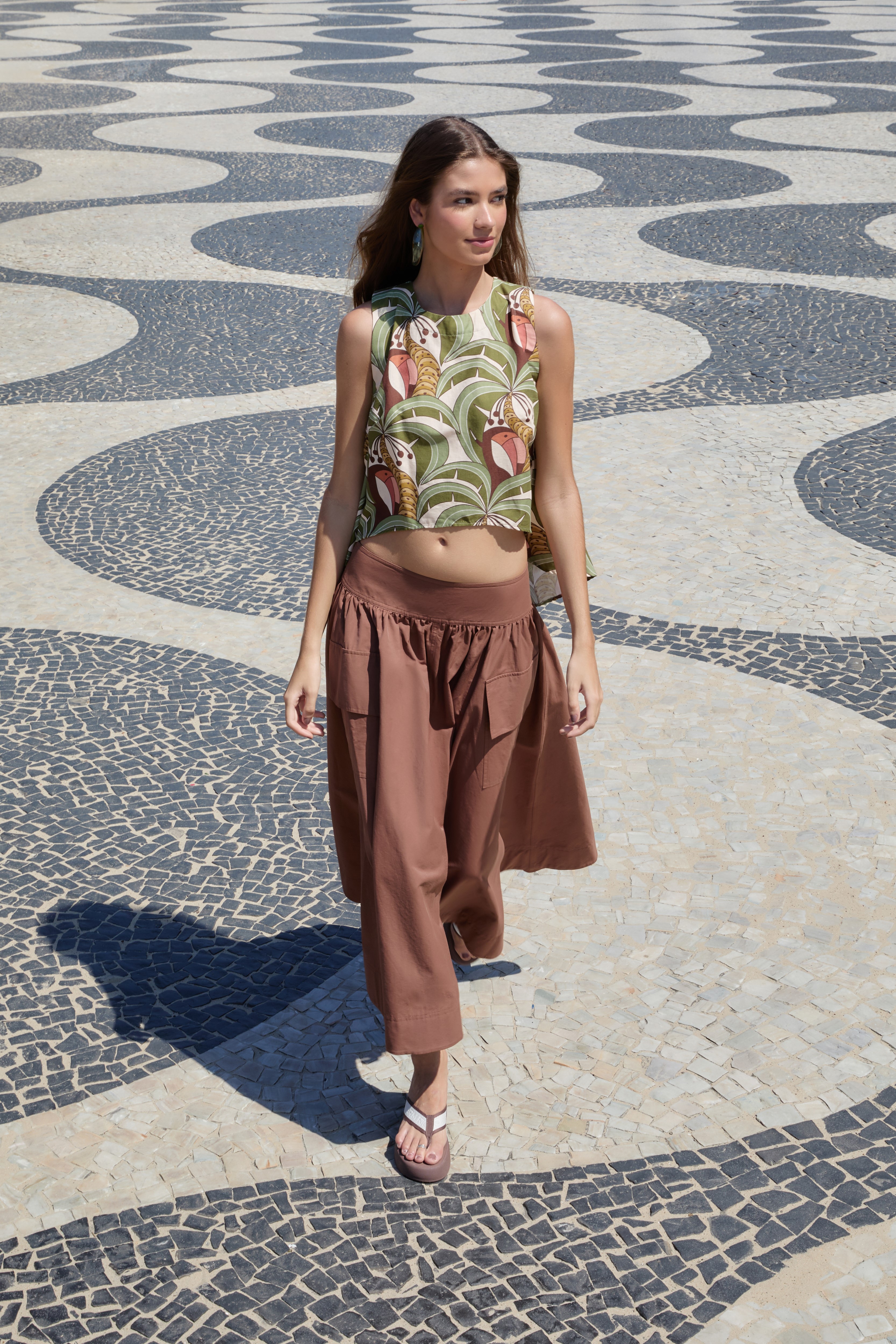 Saia Cropped Bolso