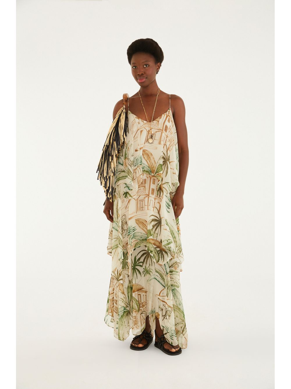 Farm — Vestido Pontas Estampado Teresa