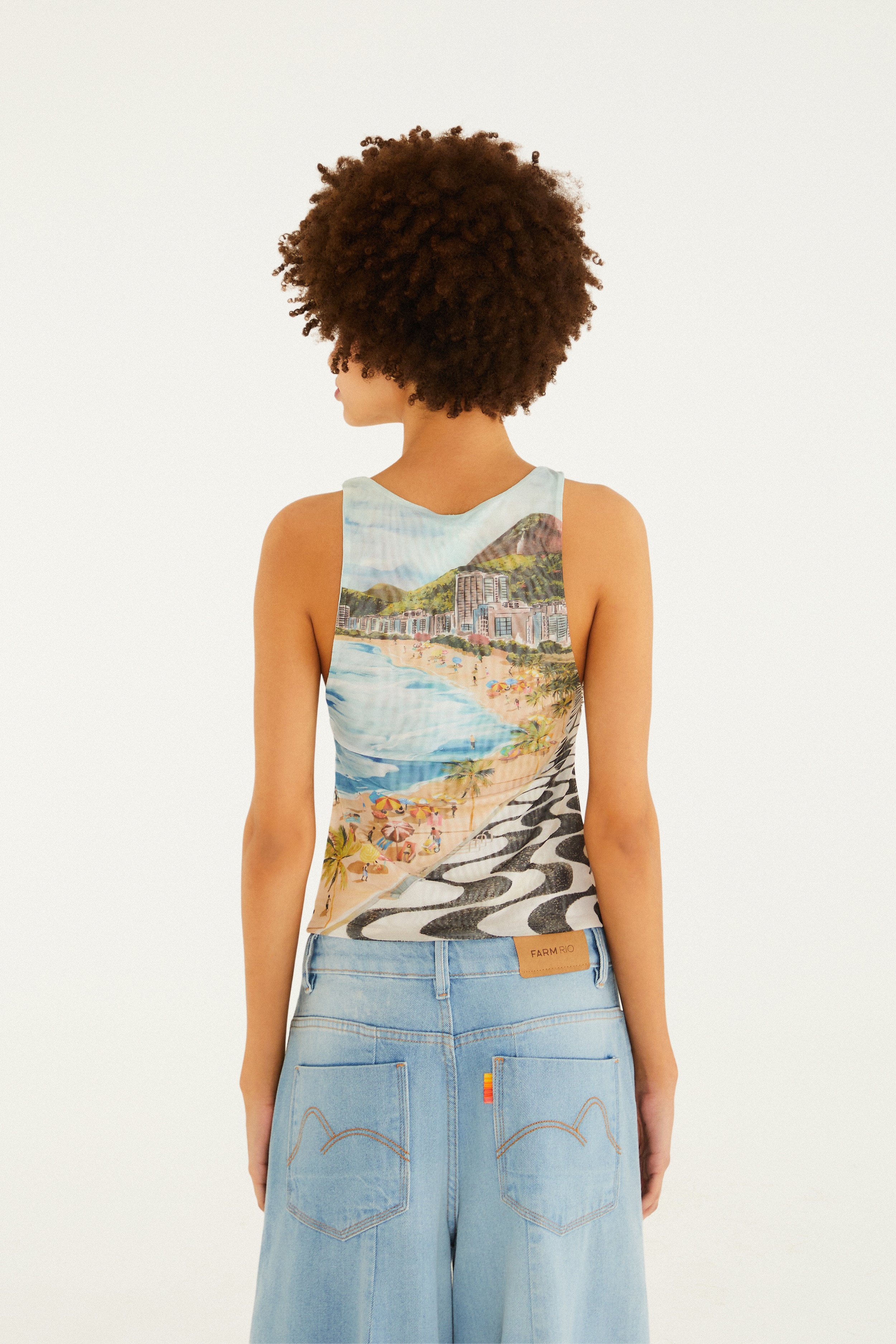 Blusa Tule Estampada Copacabana