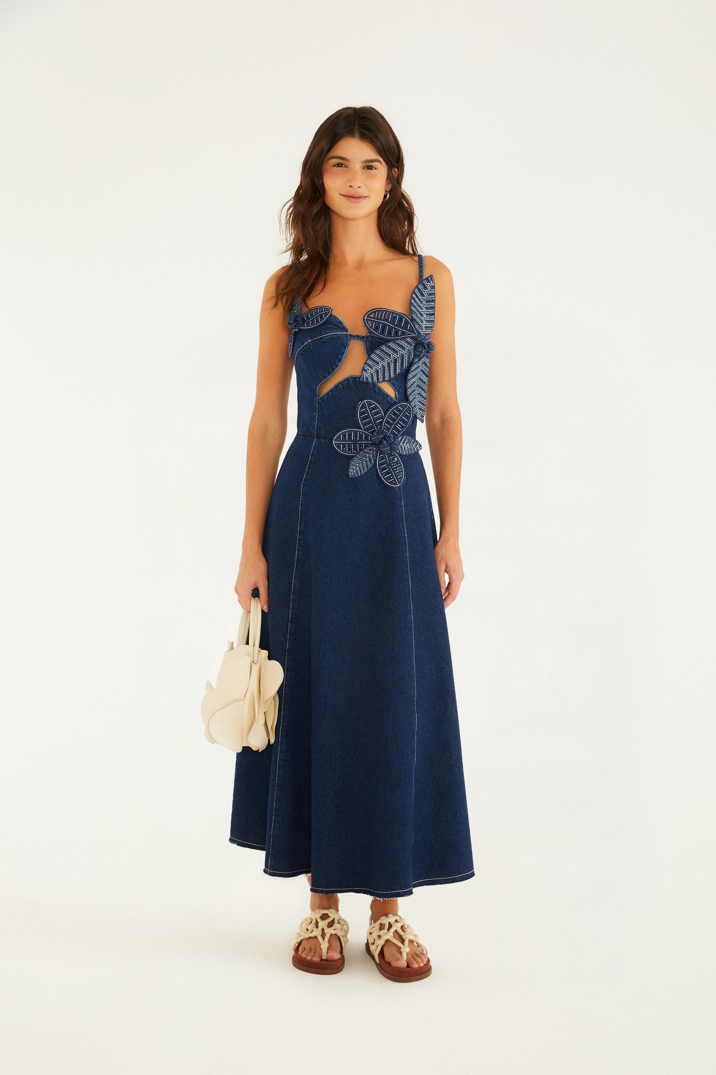 Vestido Jeans Flor