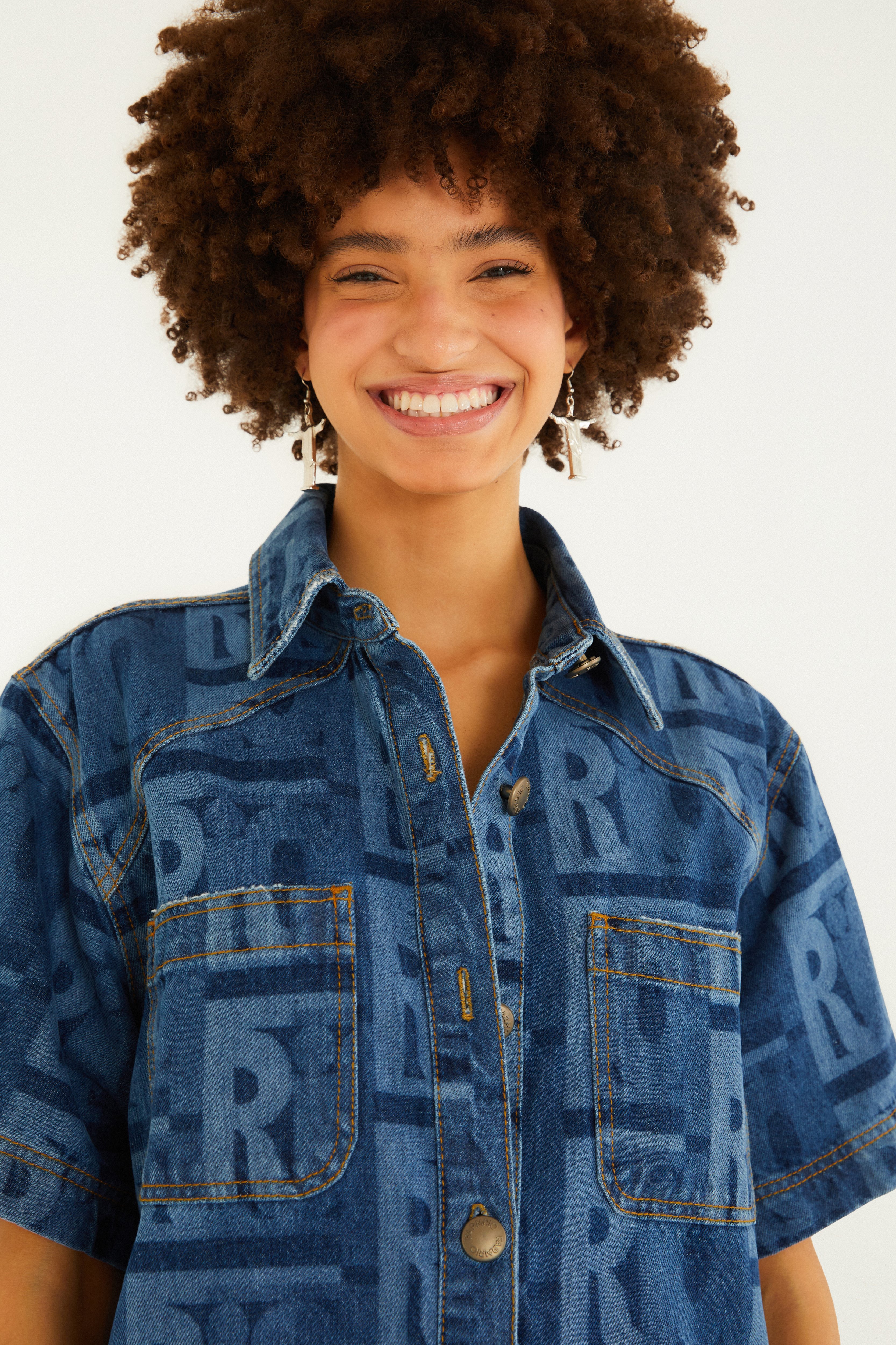Camisa Jeans Laser Rio Grafico