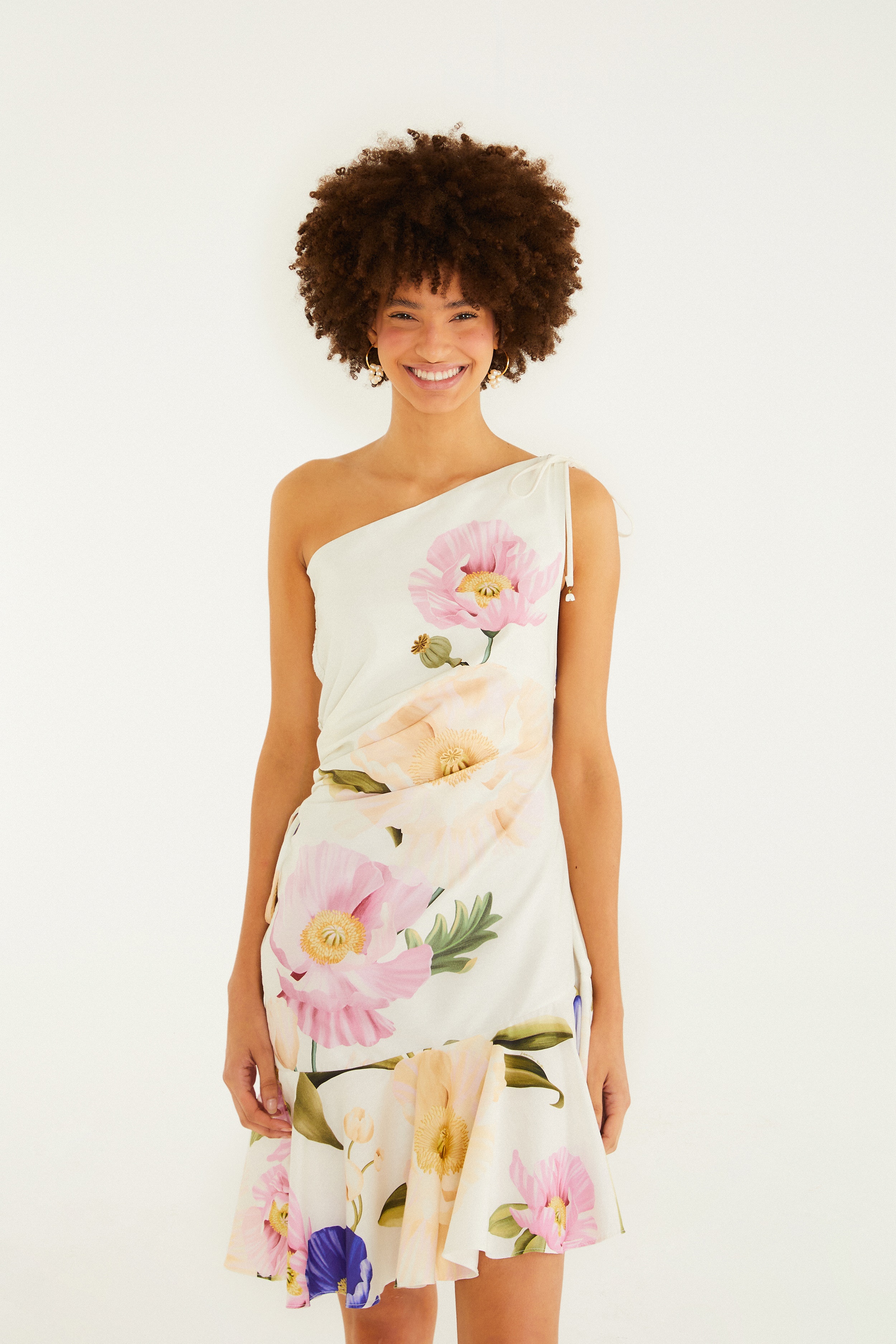 Vestido Curto Estampado Lola Buquê