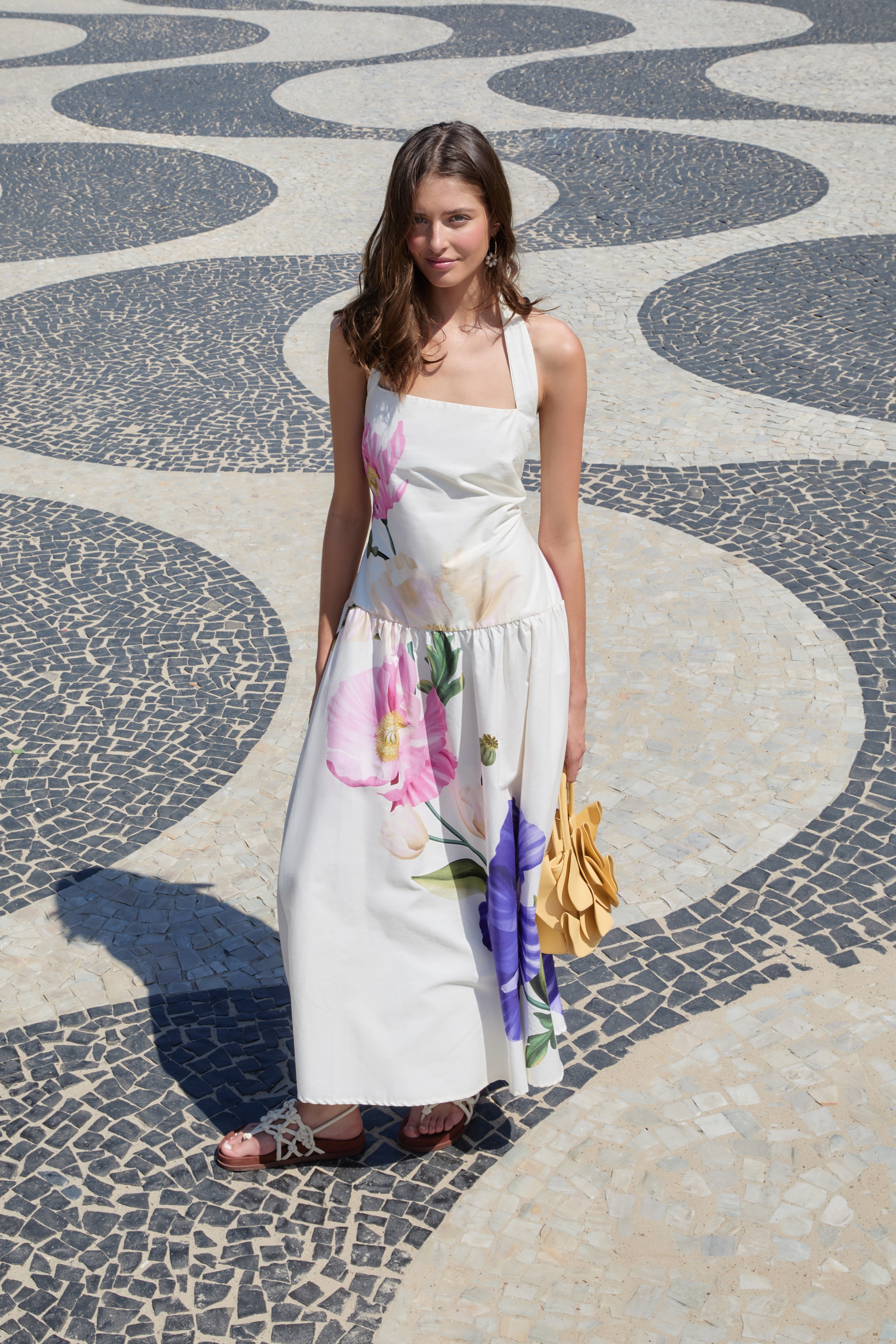 Vestido Cropped Estampado Lola Buquê