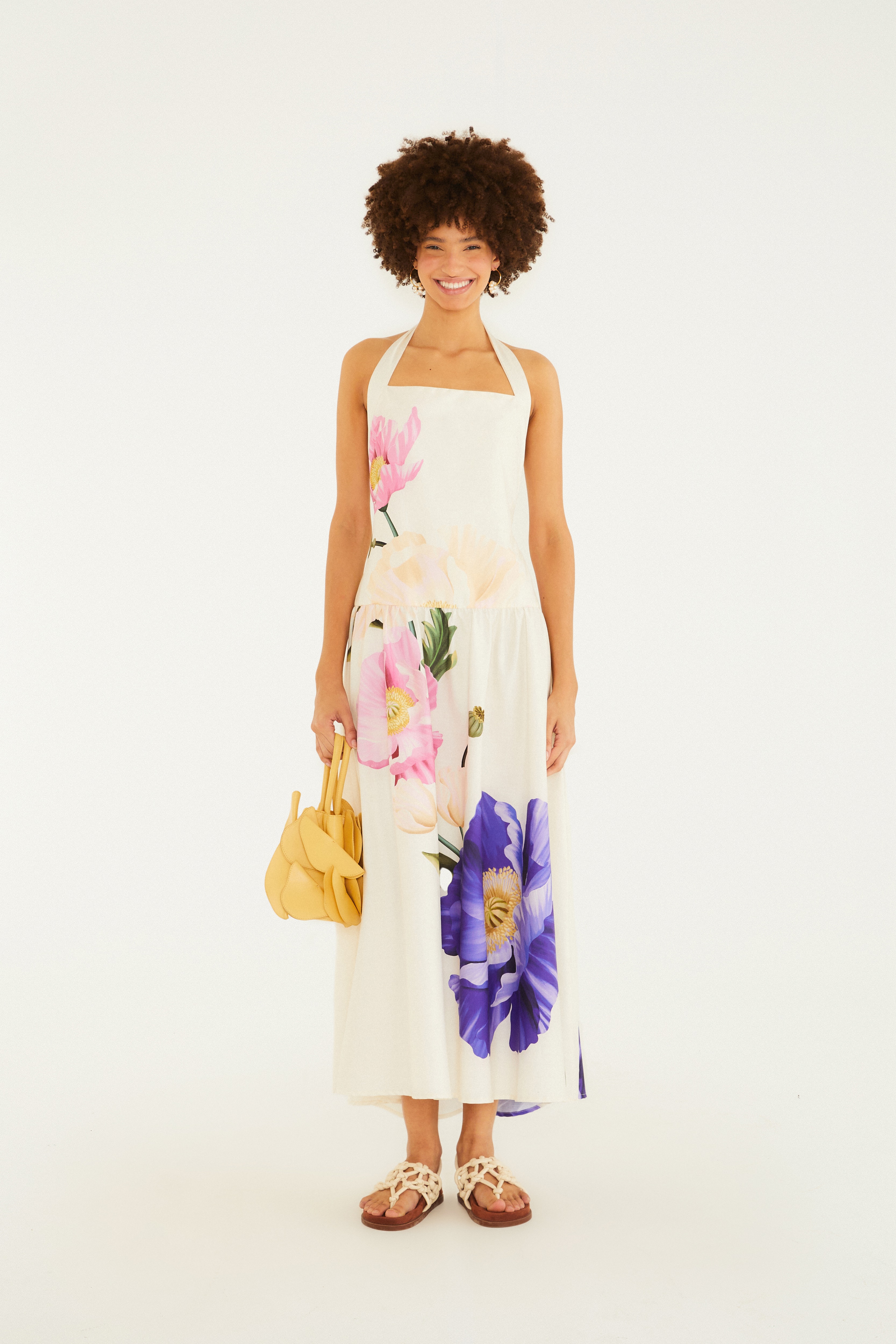 Vestido Cropped Estampado Lola Buquê