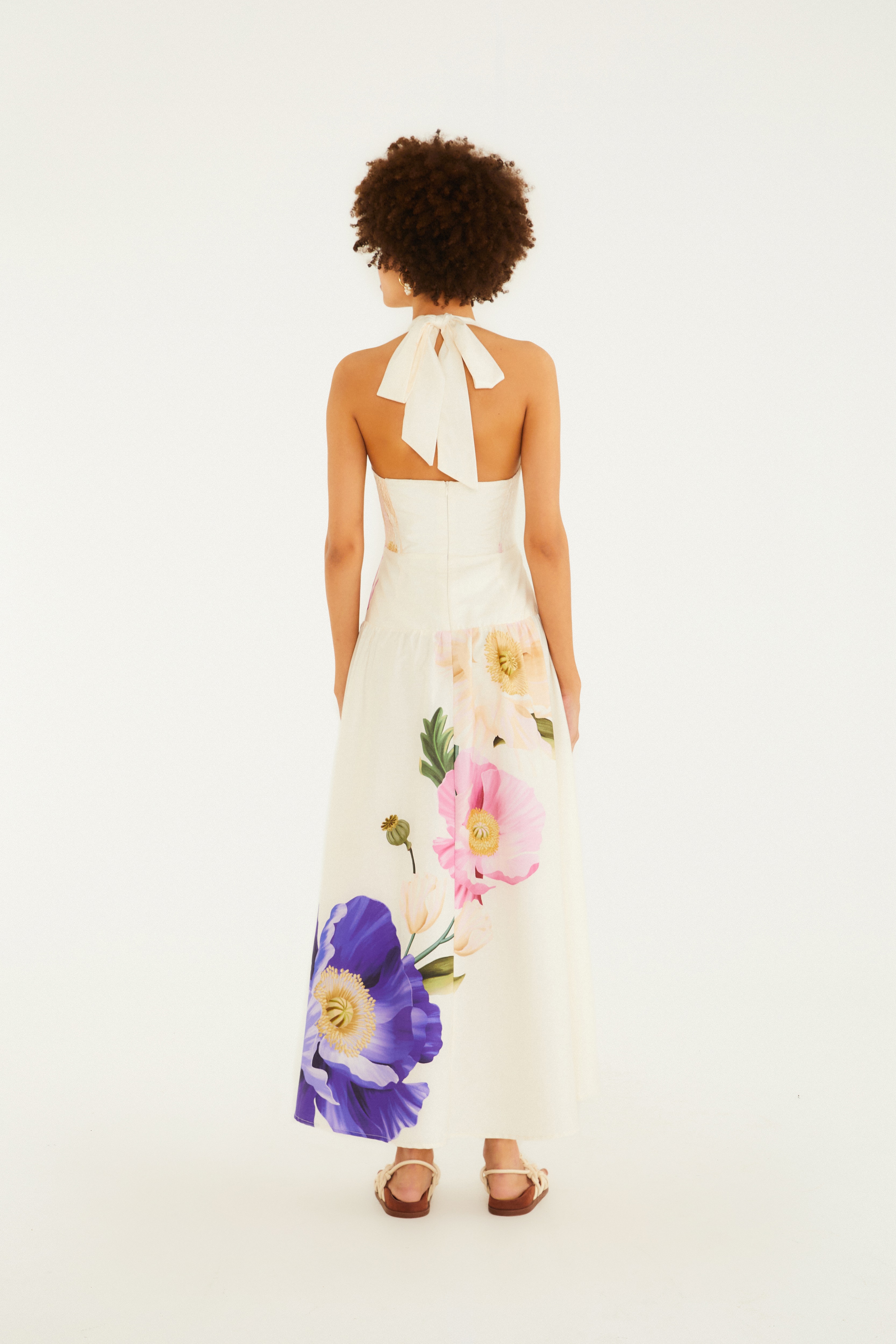 Vestido Cropped Estampado Lola Buquê
