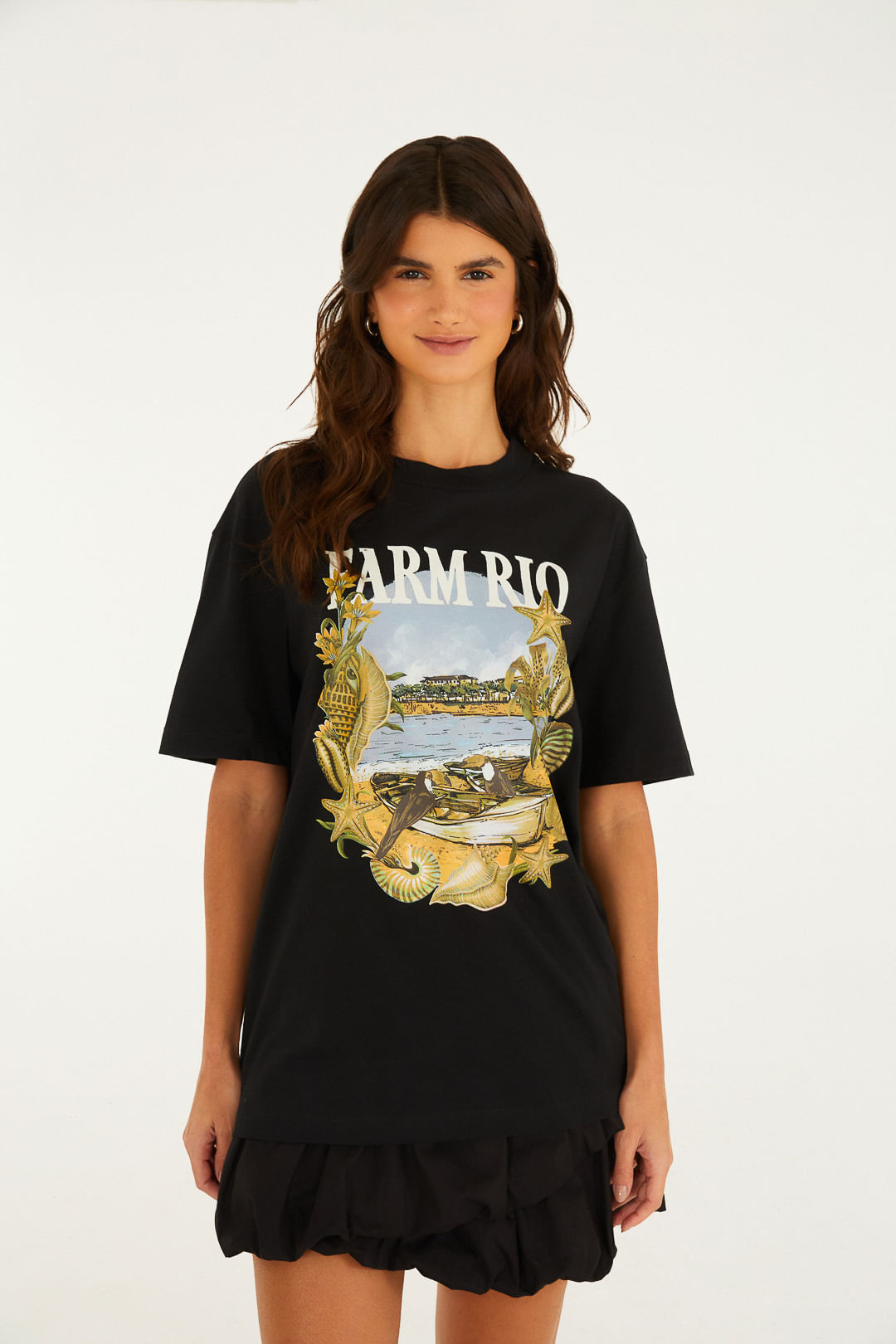 T-Shirt Media Moldura Conchas