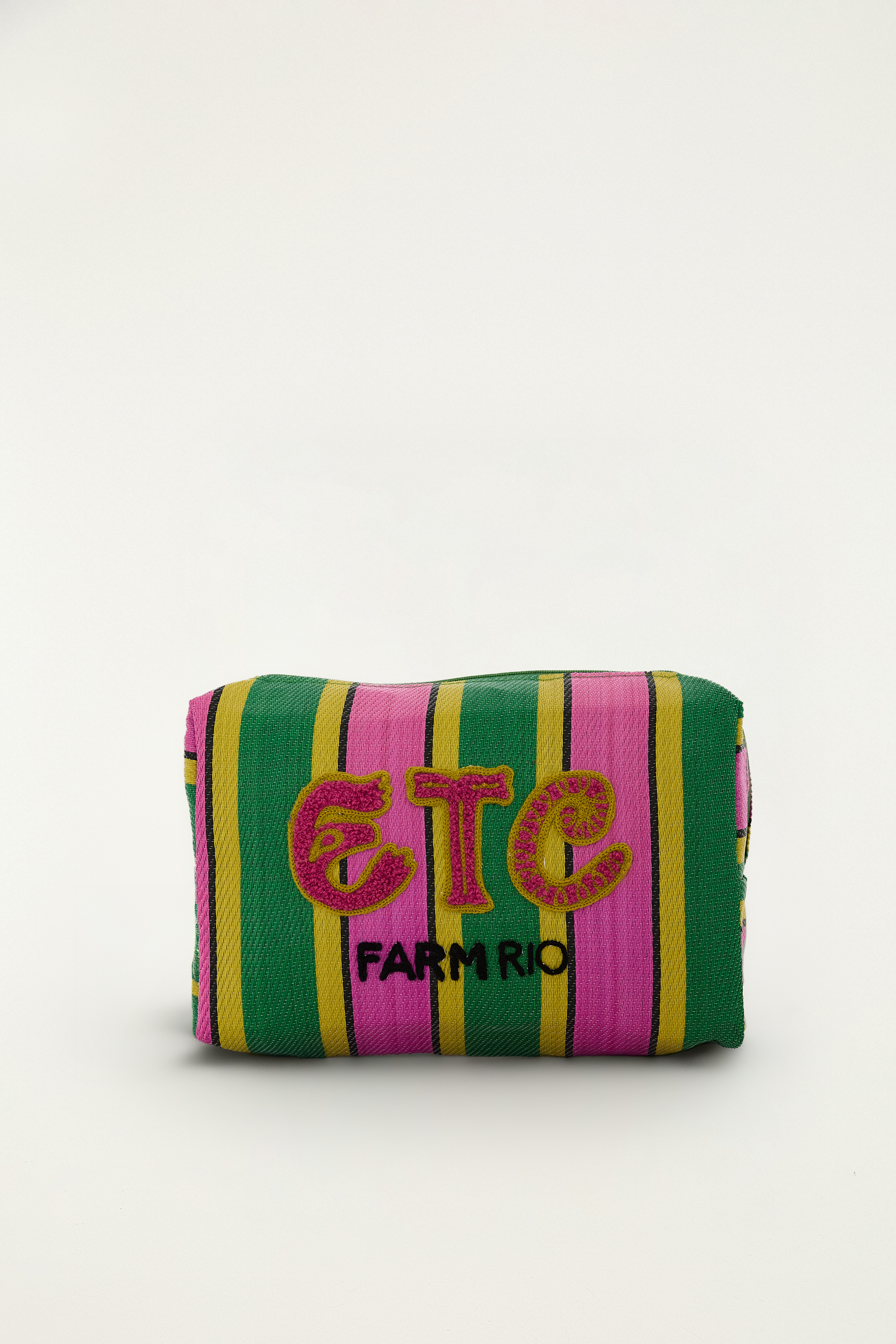 Necessaire Ráfia Multicolor Verde