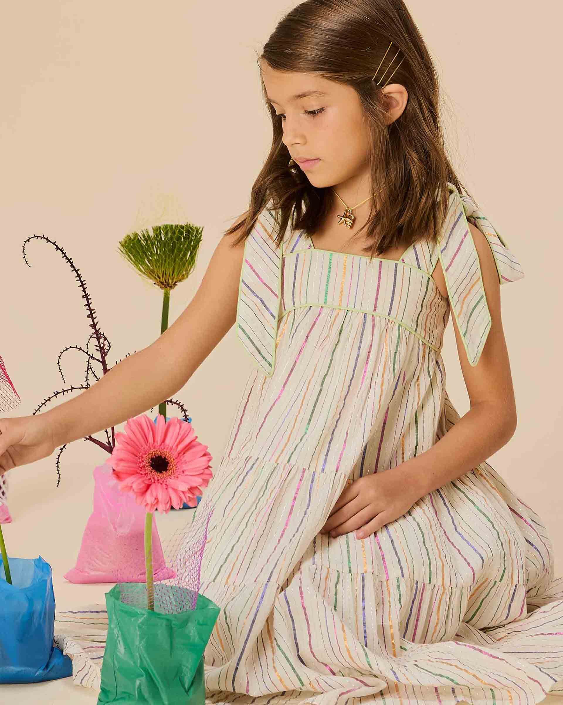 Vestido Listras Metalizadas