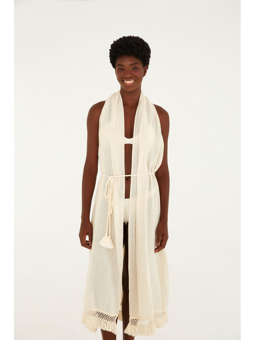 Farm — Vestido Túnica Crinkle