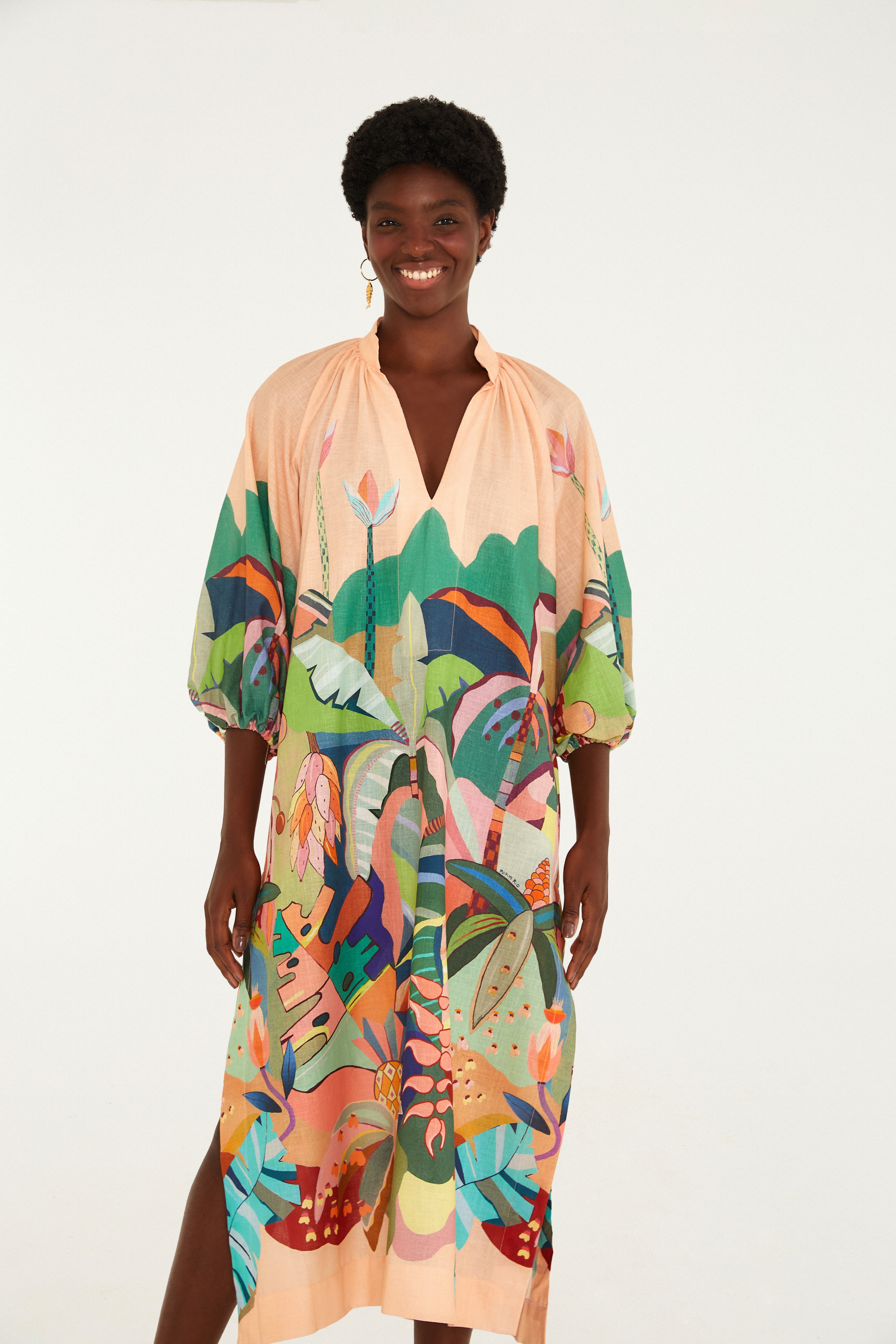 Vestido Estampado Rio Floresta