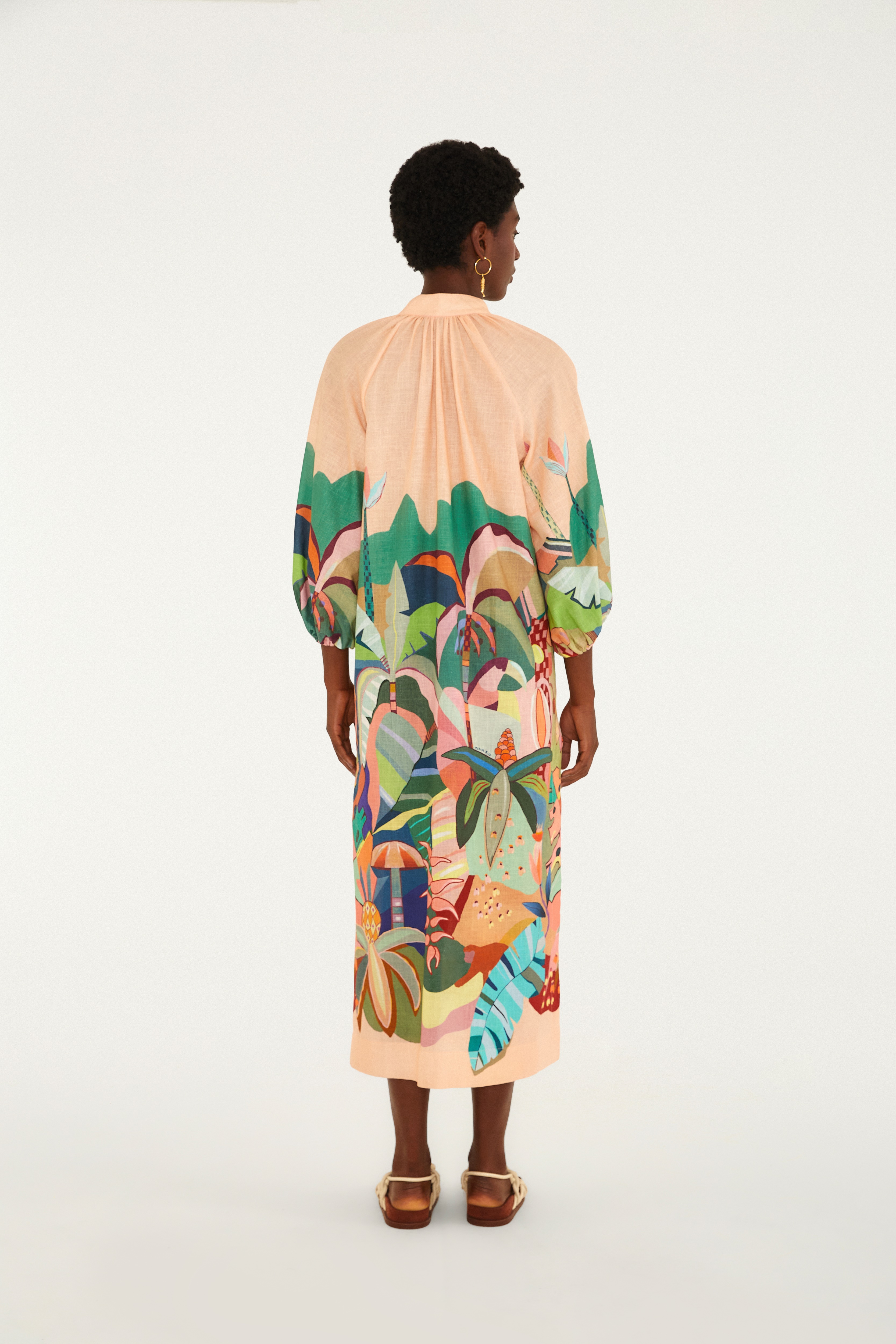Vestido Estampado Rio Floresta