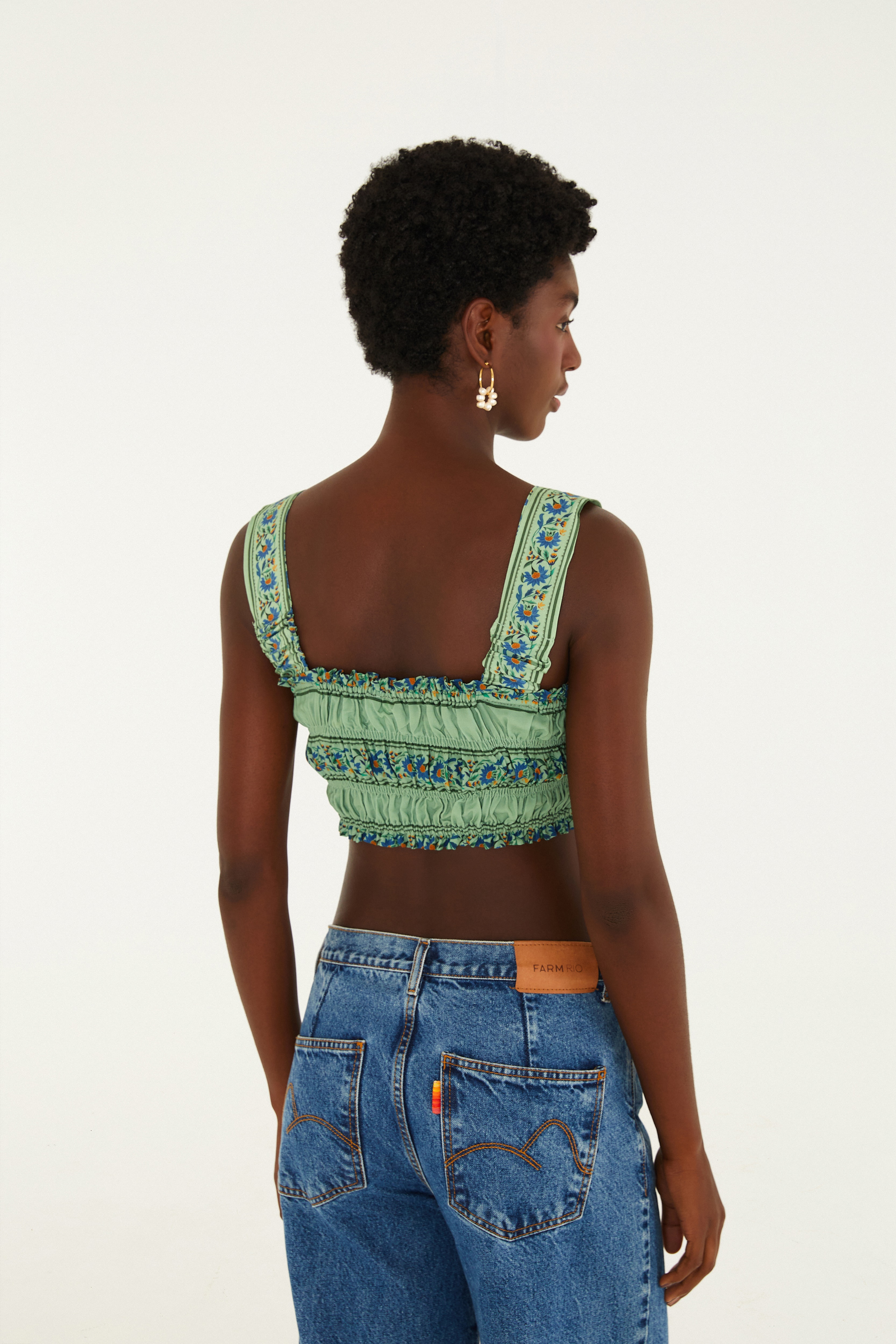 Top Estampado Azulejo Florido