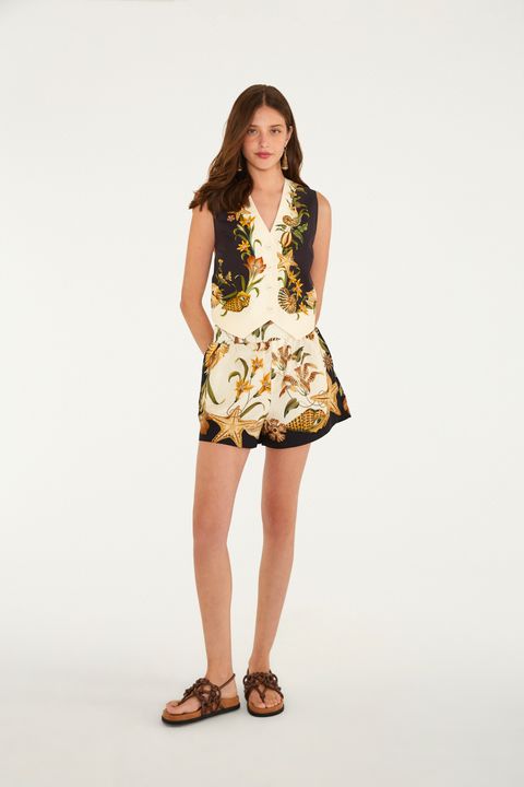 Short Estampado Moldura Conchas — FARM Rio