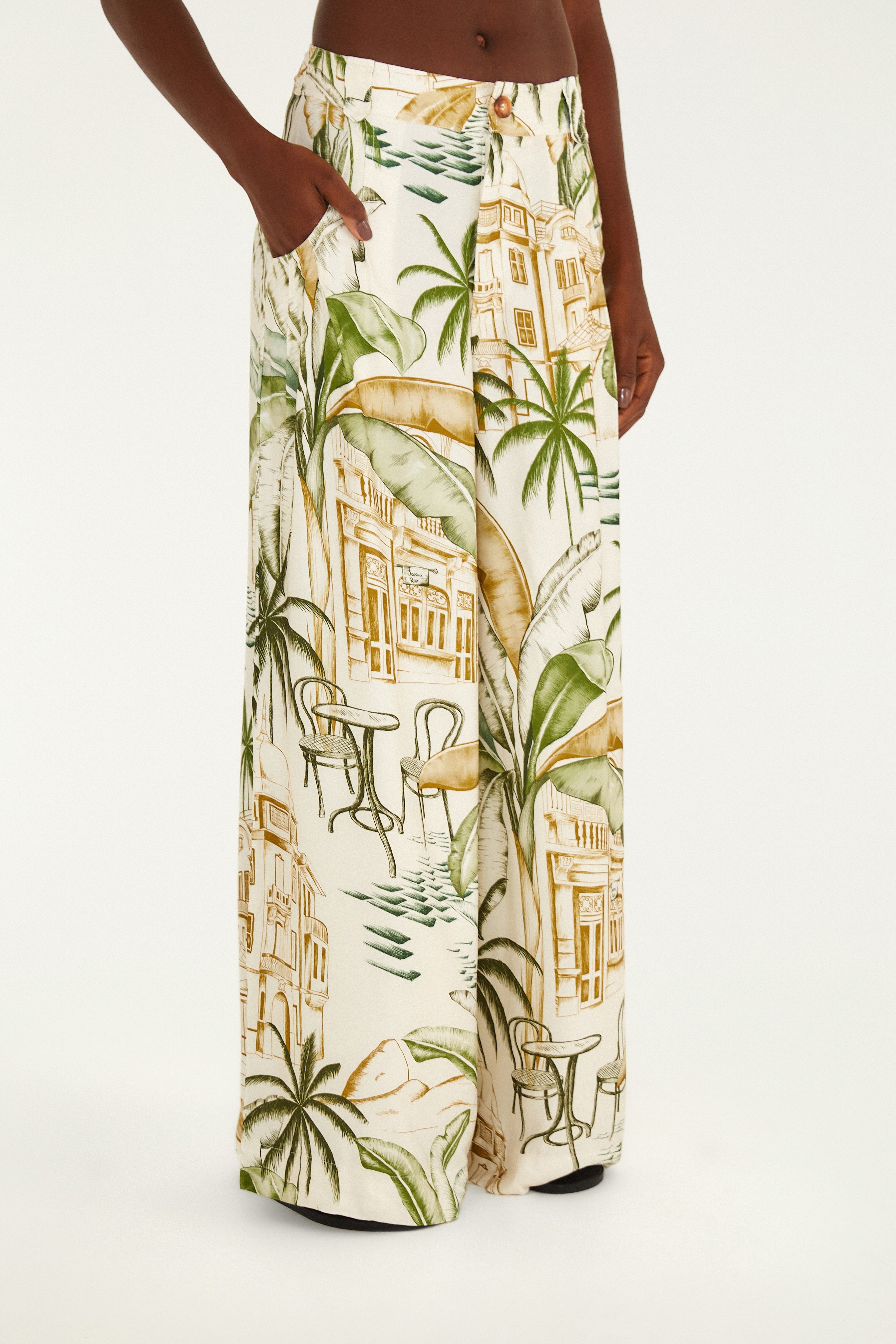Calça Pantalona Estampada Teresa