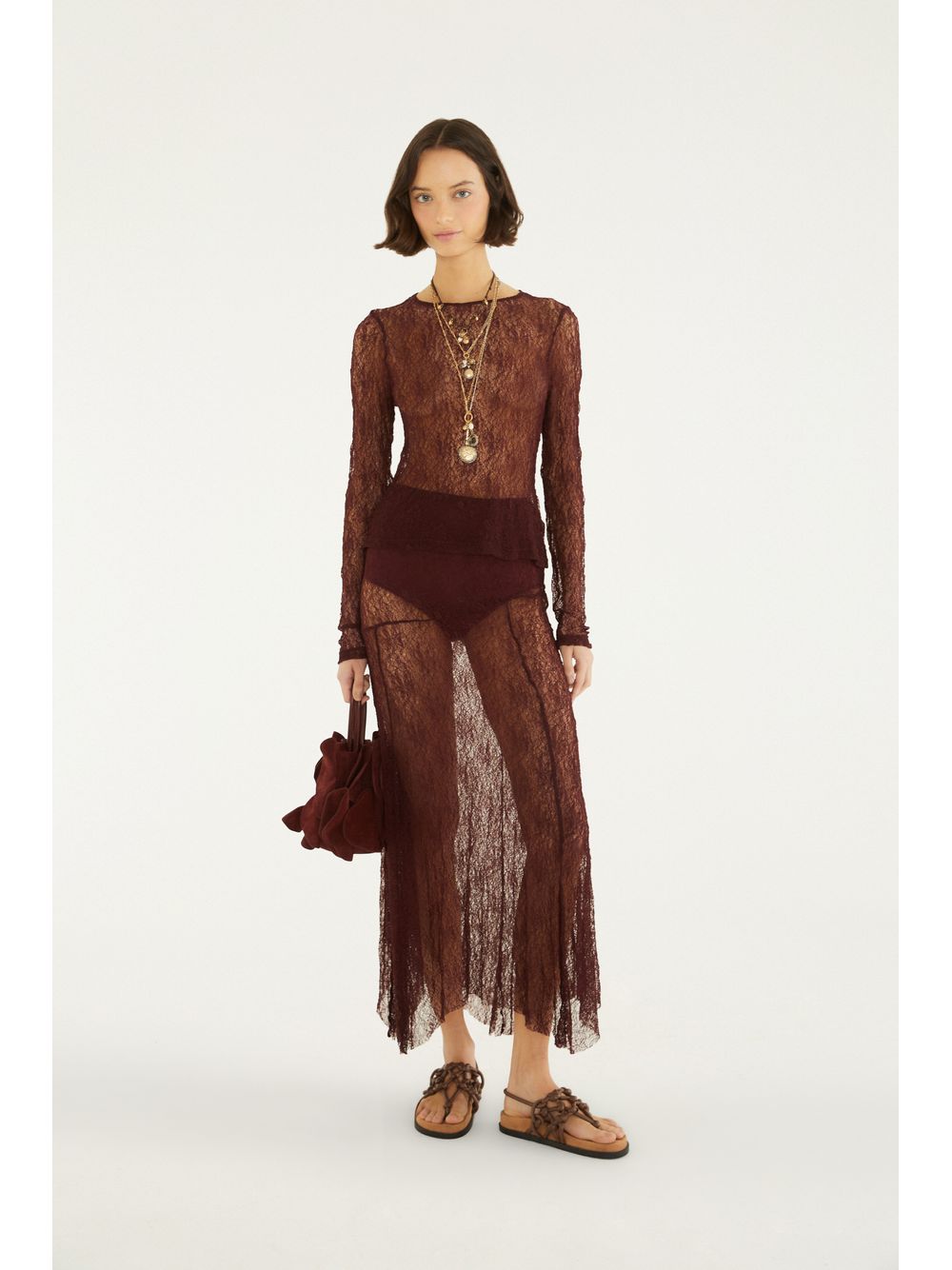 Farm — Blusa Manga Longa Rendinha