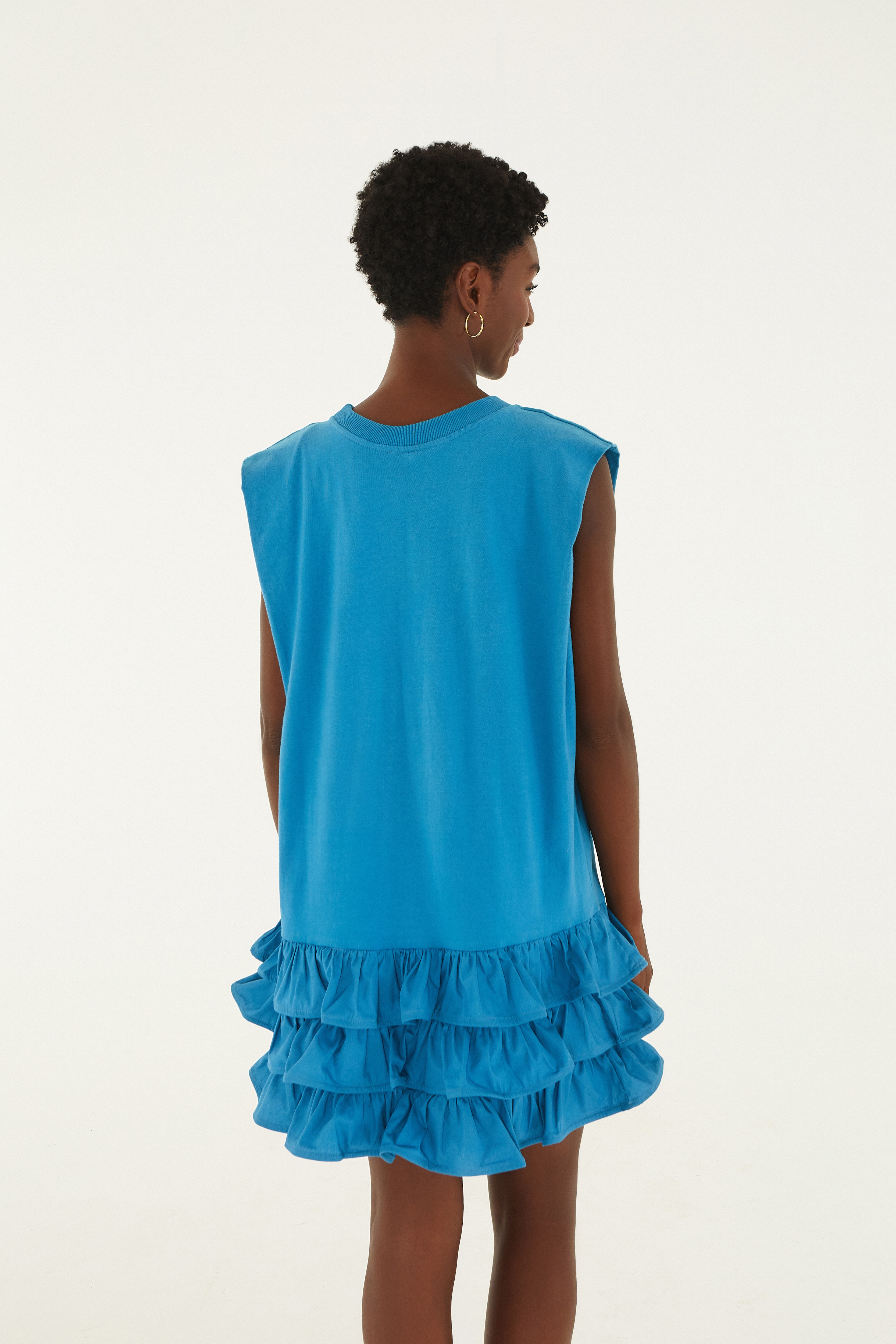 Vestido Regata  Babados Estampado Pelo Rio