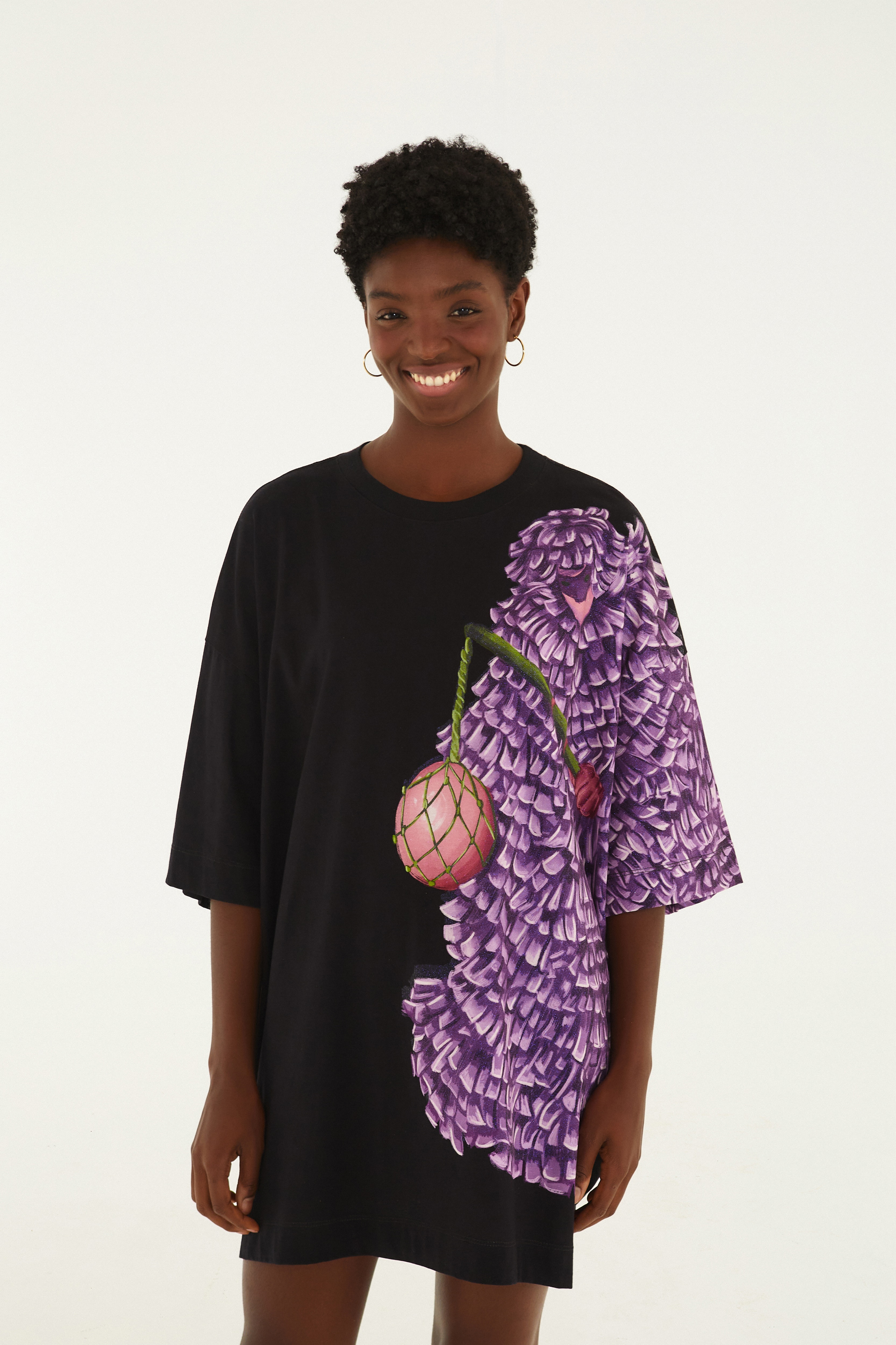Vestido T-Shirt Estampado Turmas