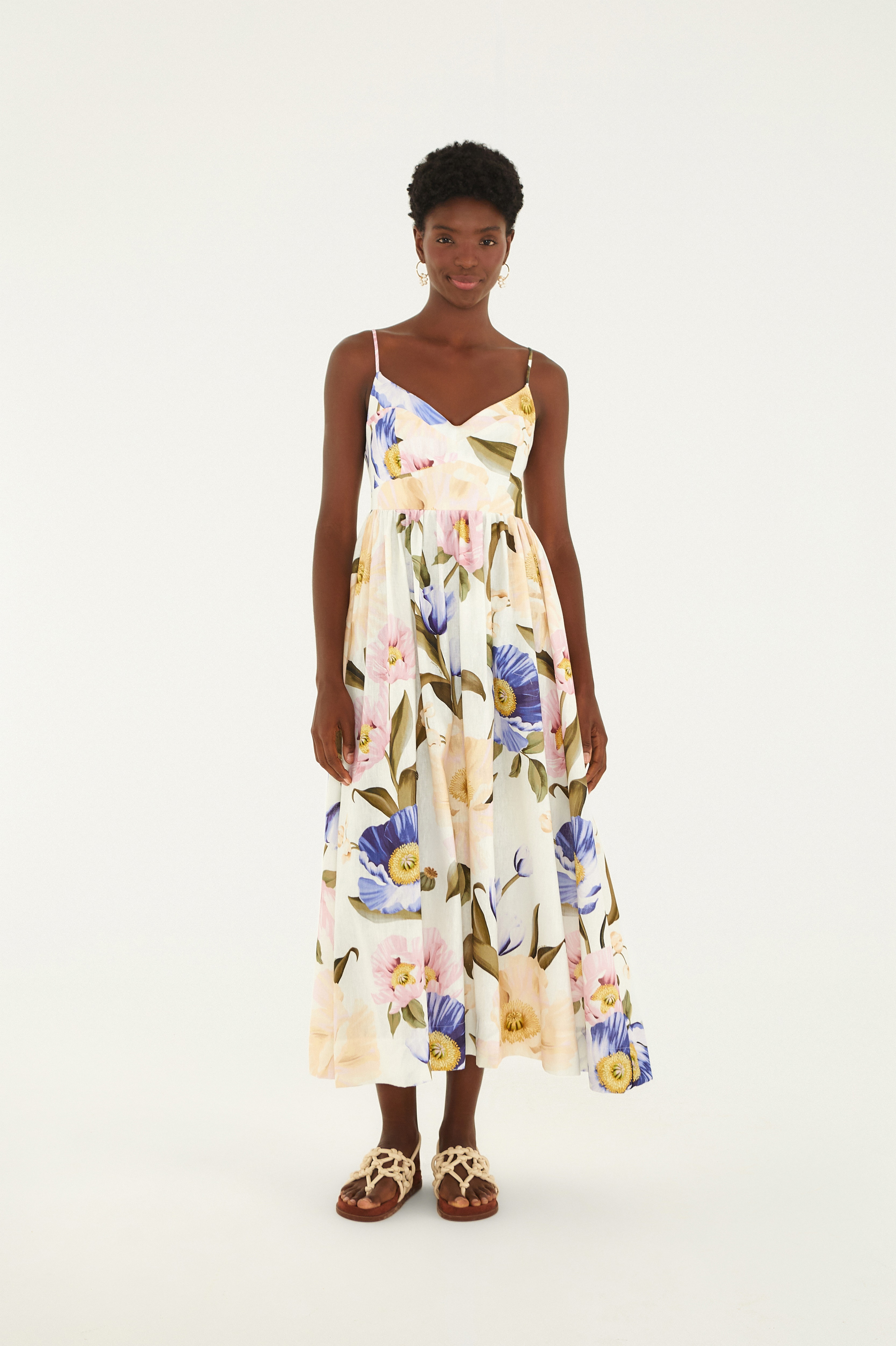 Vestido Cropped Estampado Floral Lola