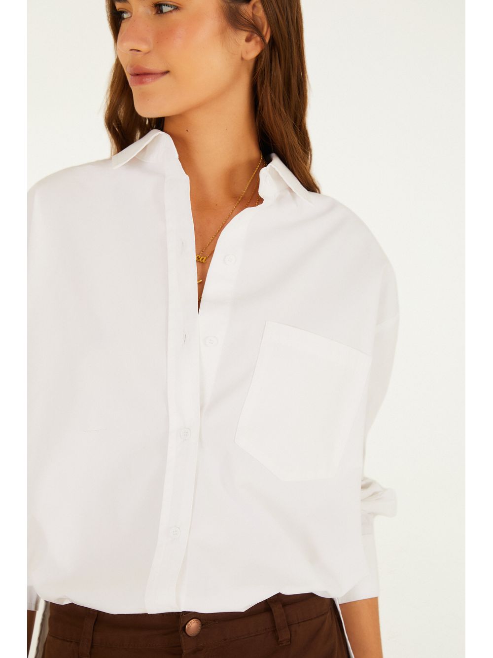 Farm — Camisa Over Bolso