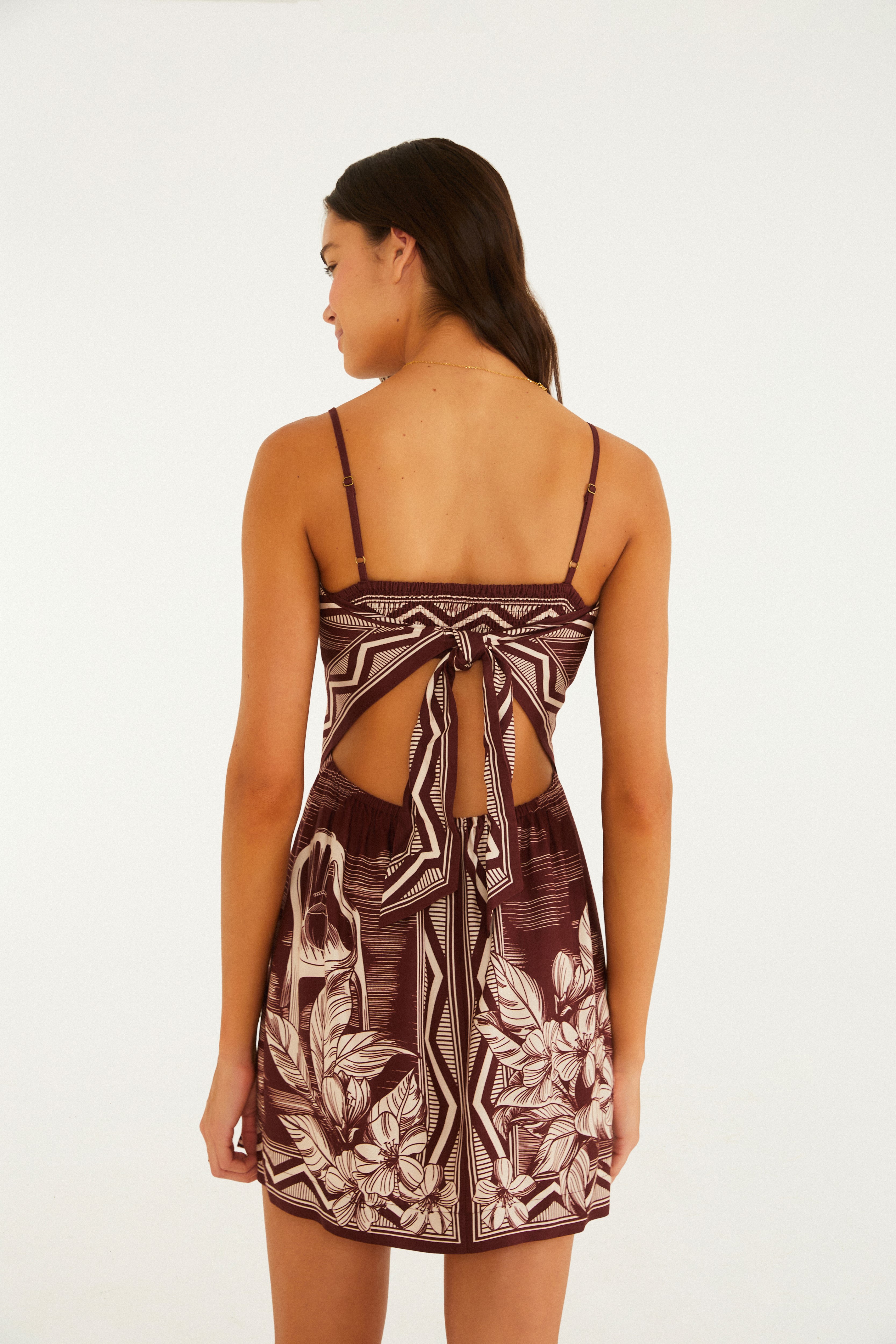 Vestido Curto Estampado Lenços Cariocas