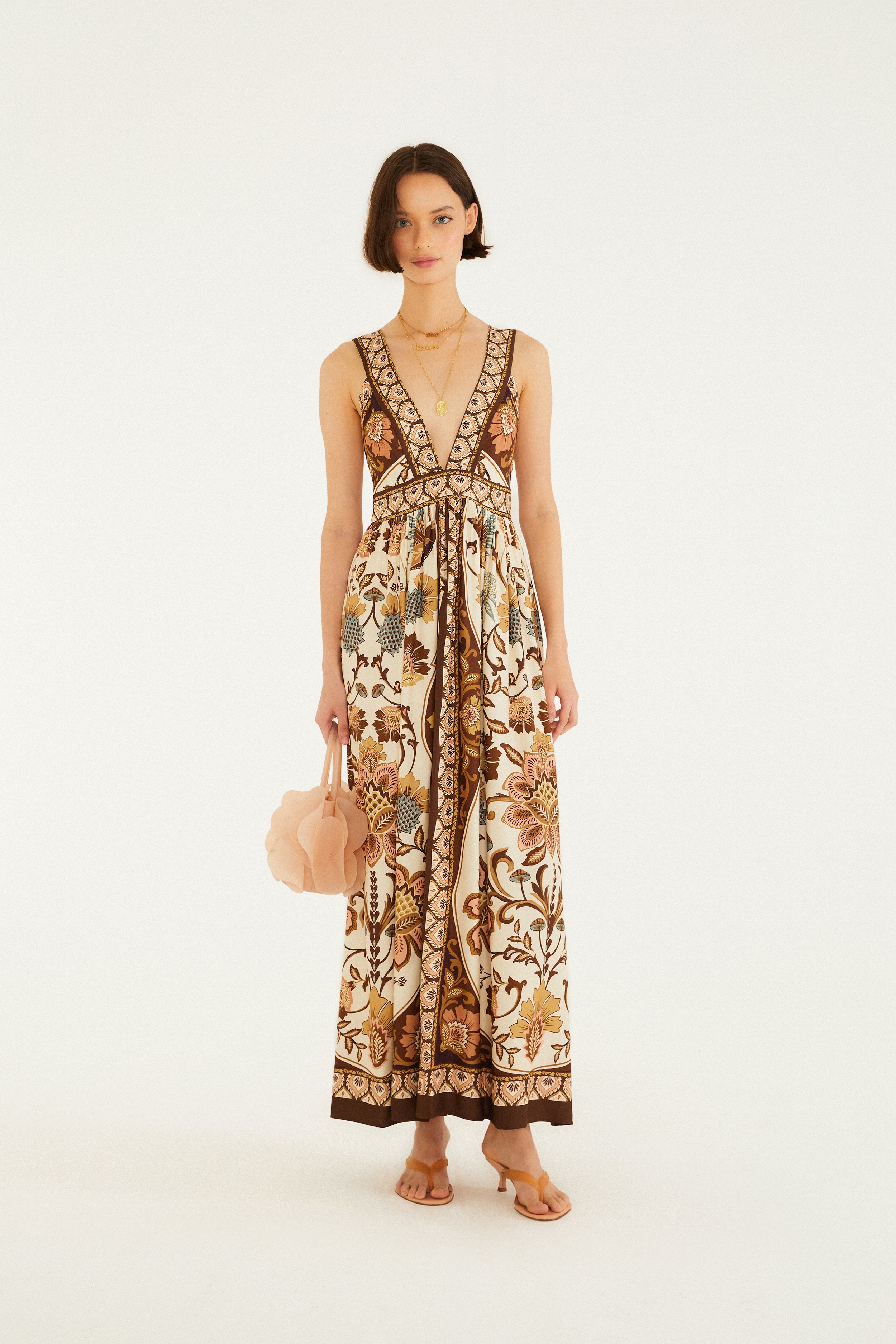 Vestido Cropped Estampado Romance De Pássaro