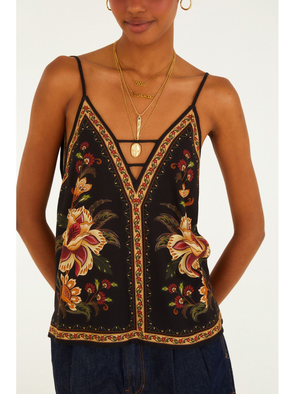 Farm — Regata Amarração Estampada Jardim Majestoso