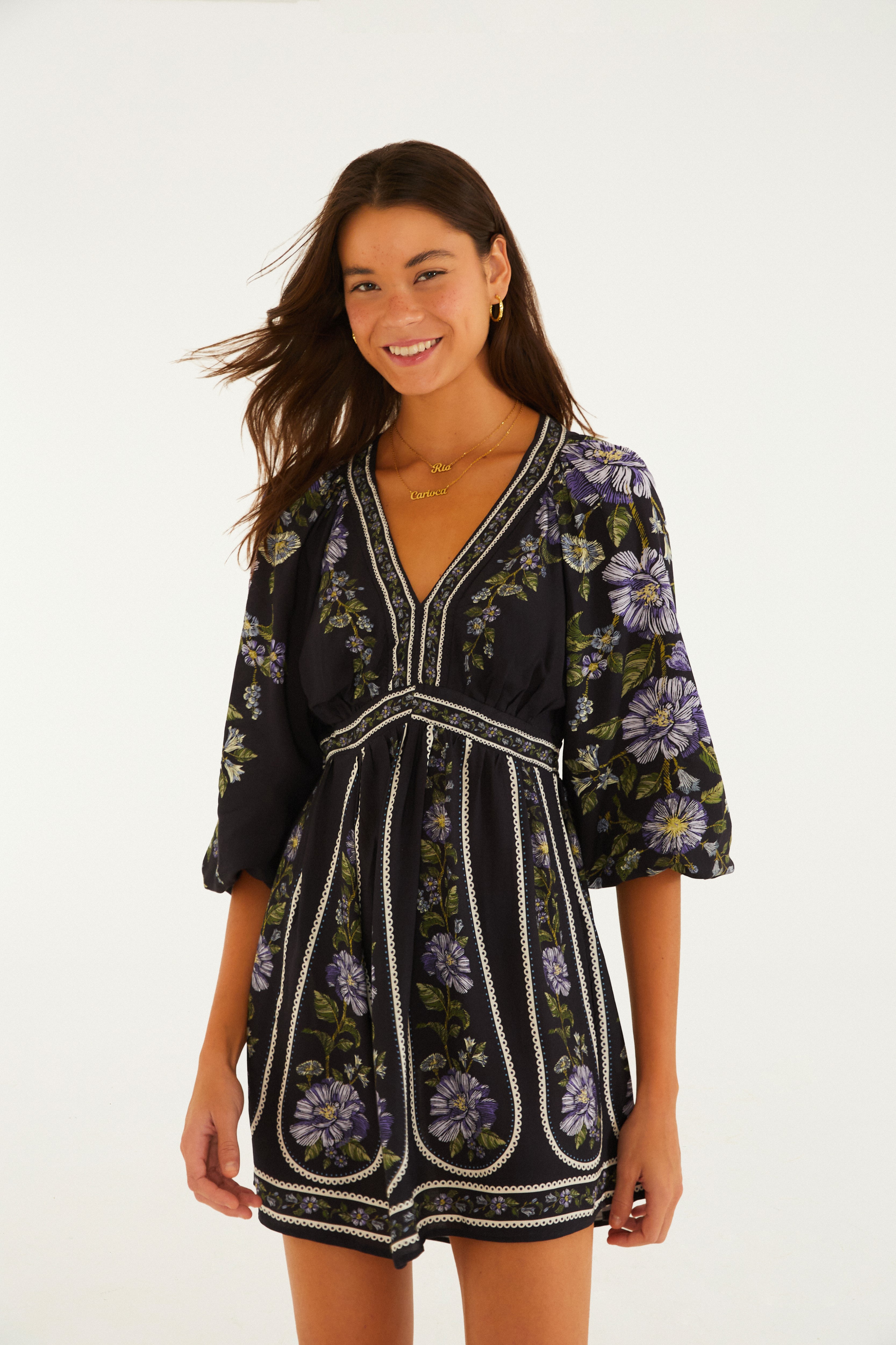 Vestido Curto Estampado Julieta