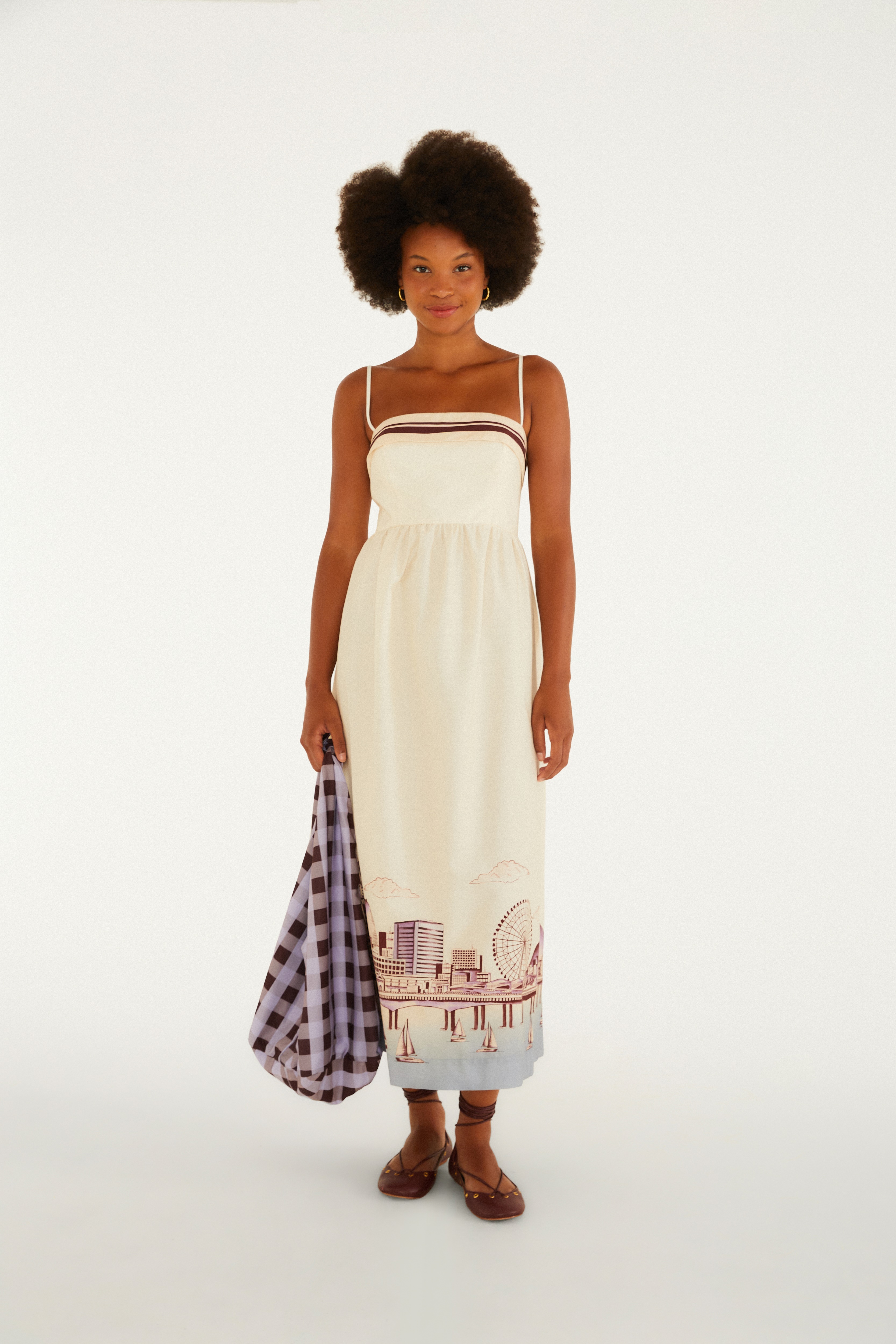 Vestido Alcinhas Estampado Rio Niterói