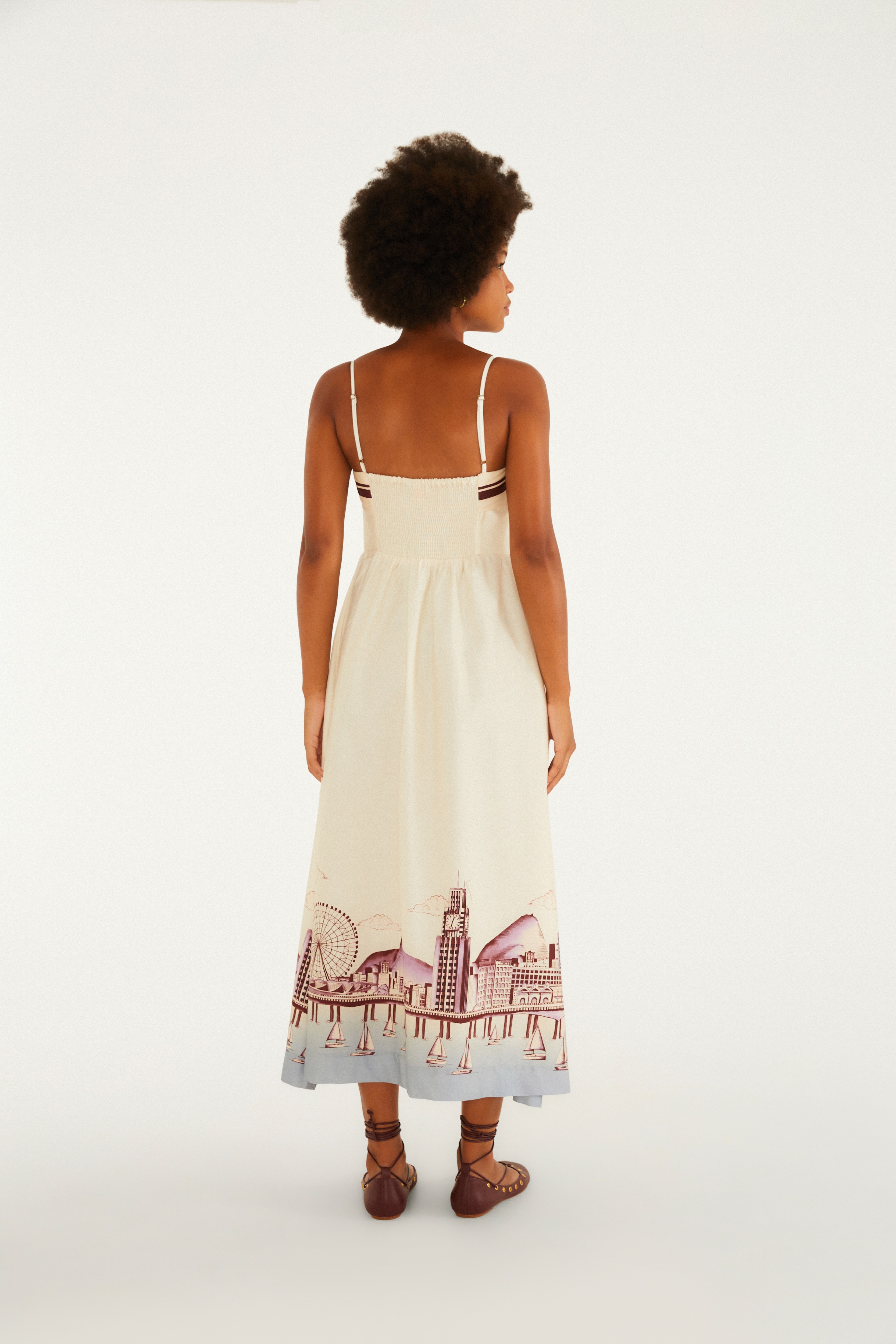 Vestido Alcinhas Estampado Rio Niterói