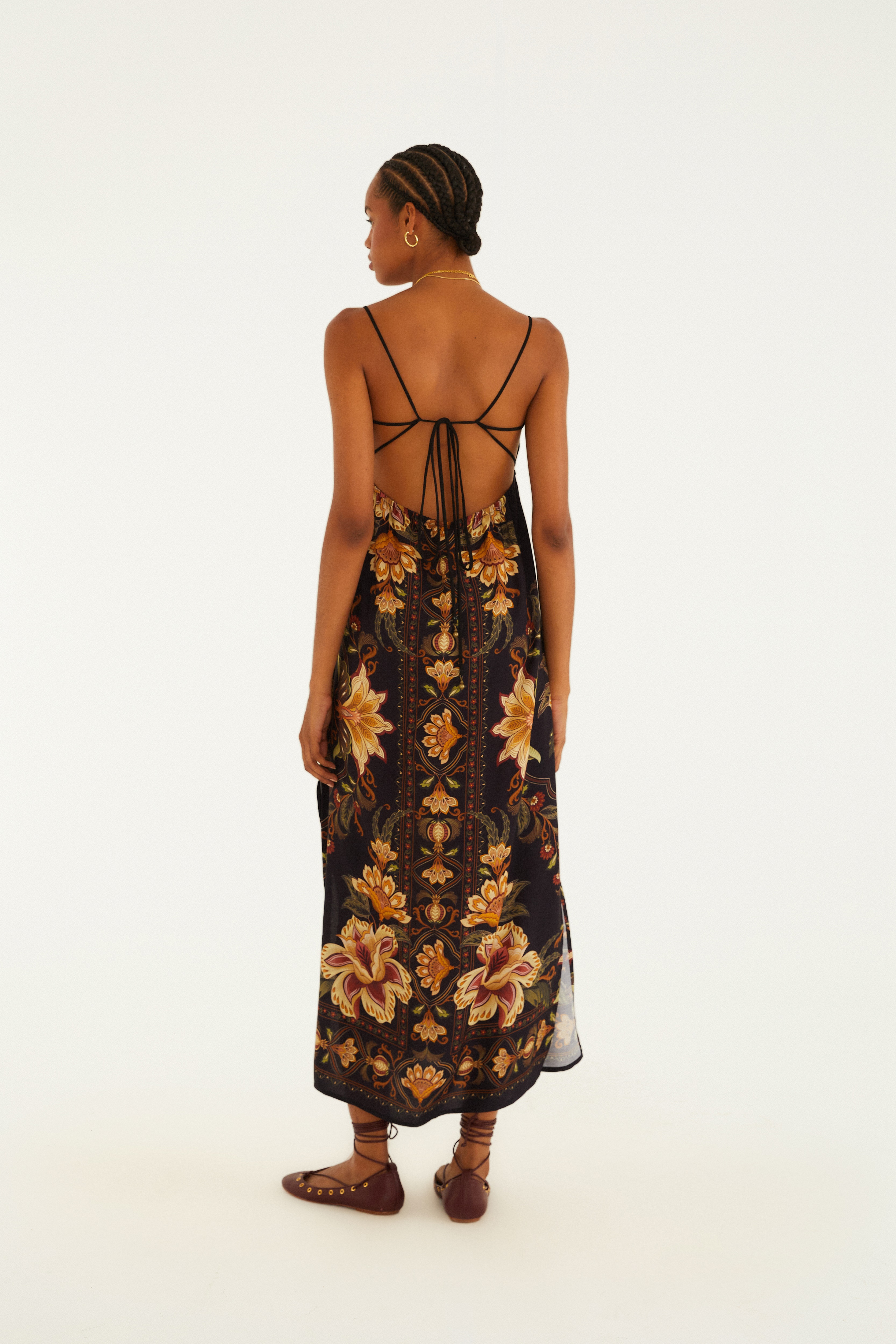 Vestido Cropped Estampado Jardim Majestoso