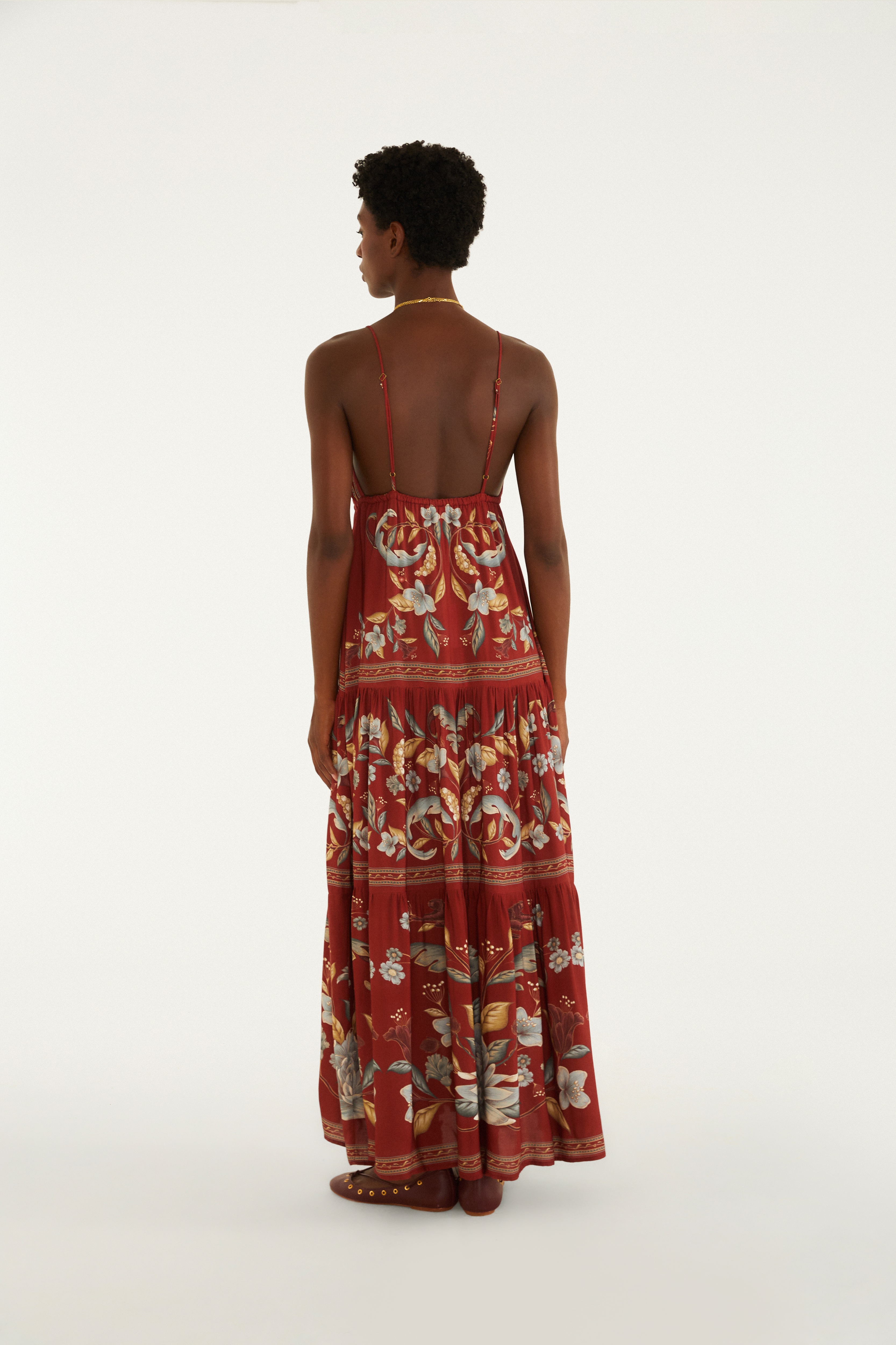 Vestido Longo Estampado Retrópico