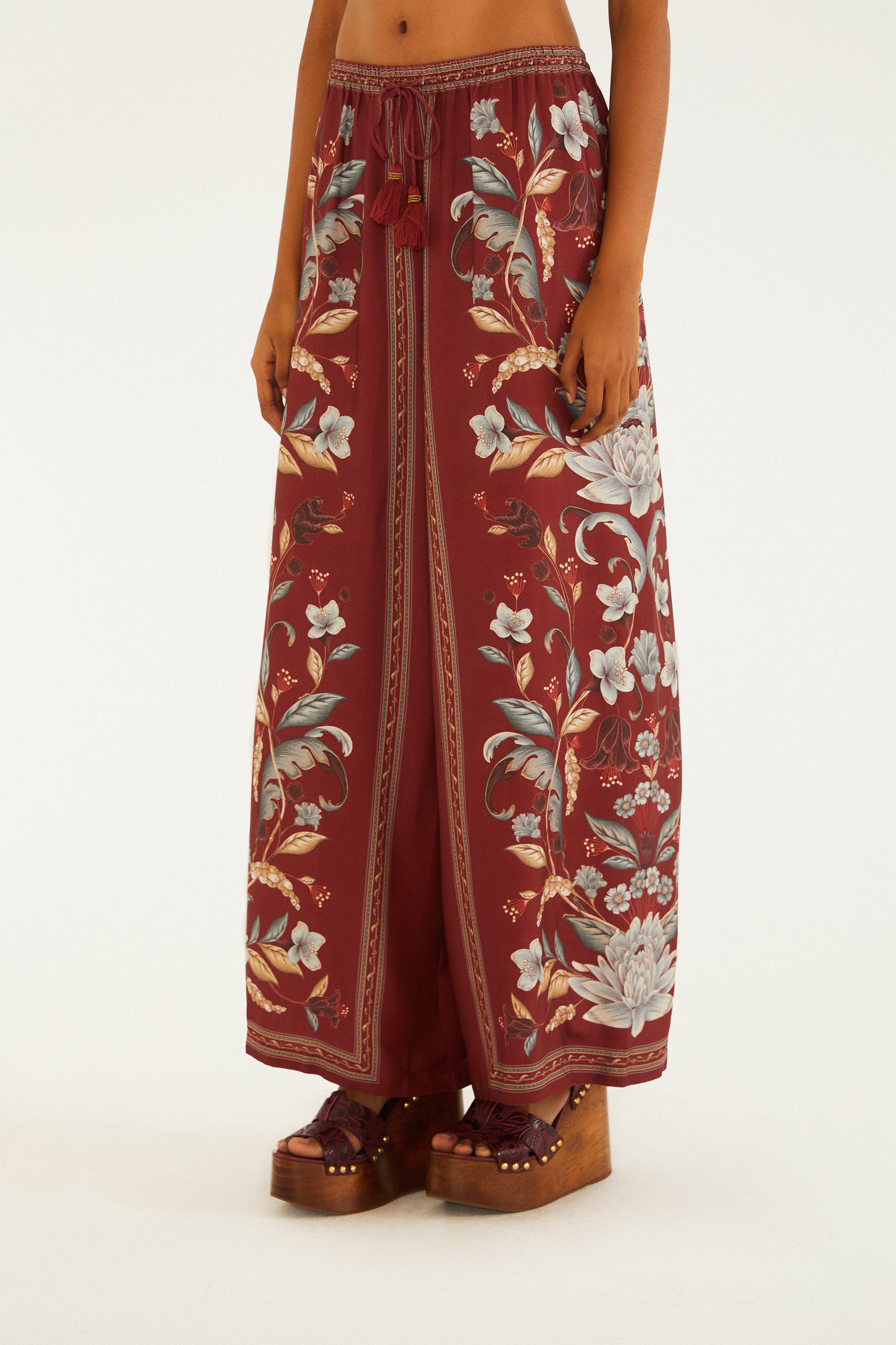 Calça Reta Estampada Retrópico