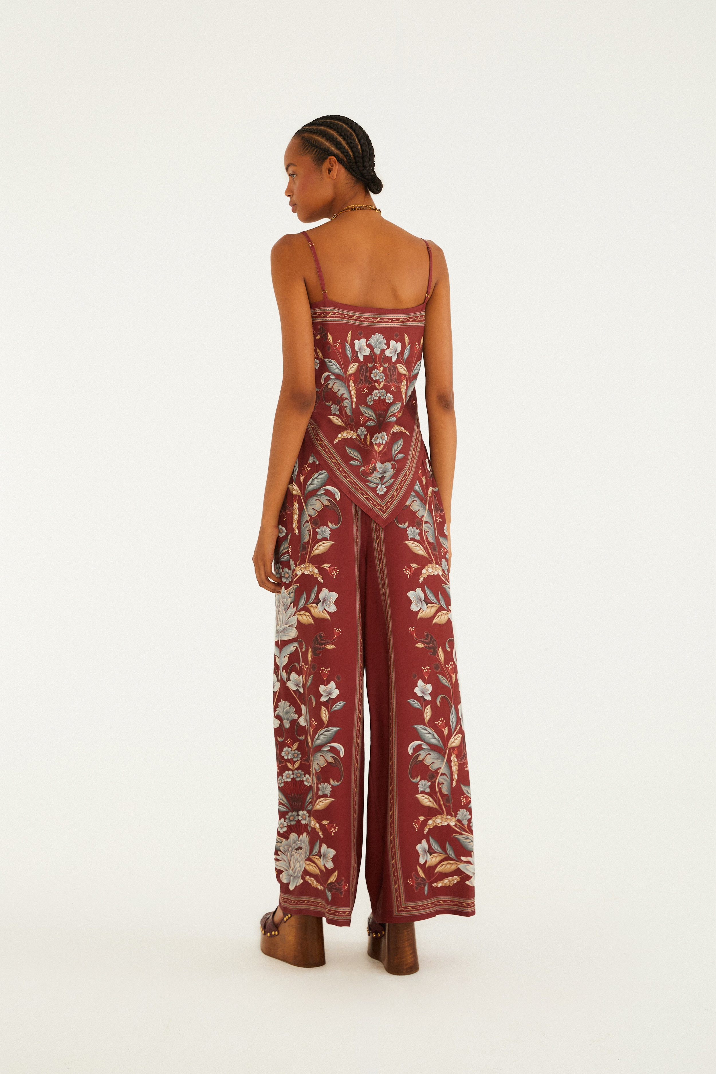 Calça Reta Estampada Retrópico