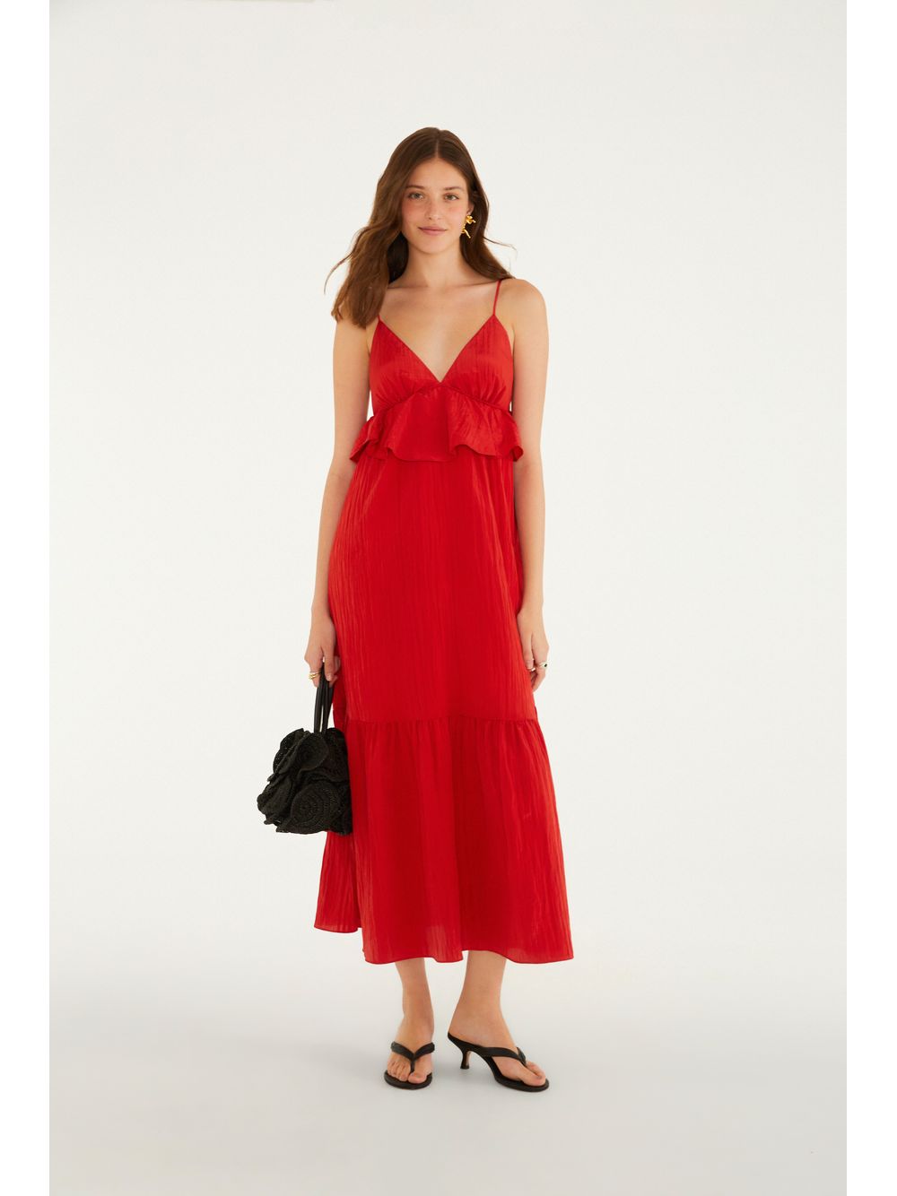 Farm — Vestido Fluido Midi