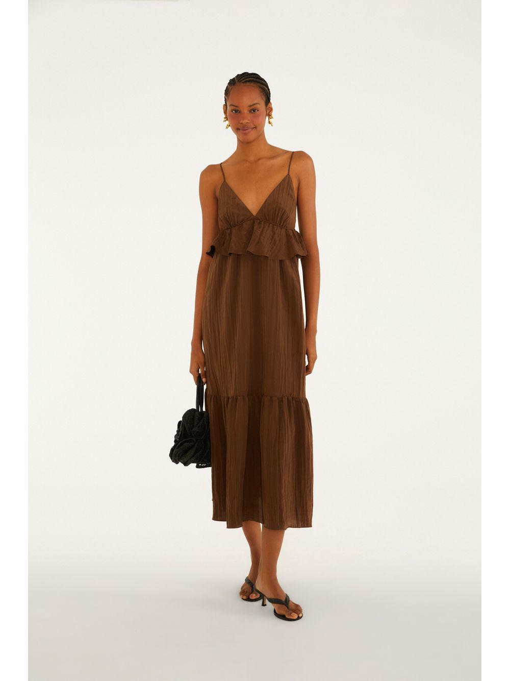 Farm — Vestido Fluido Midi